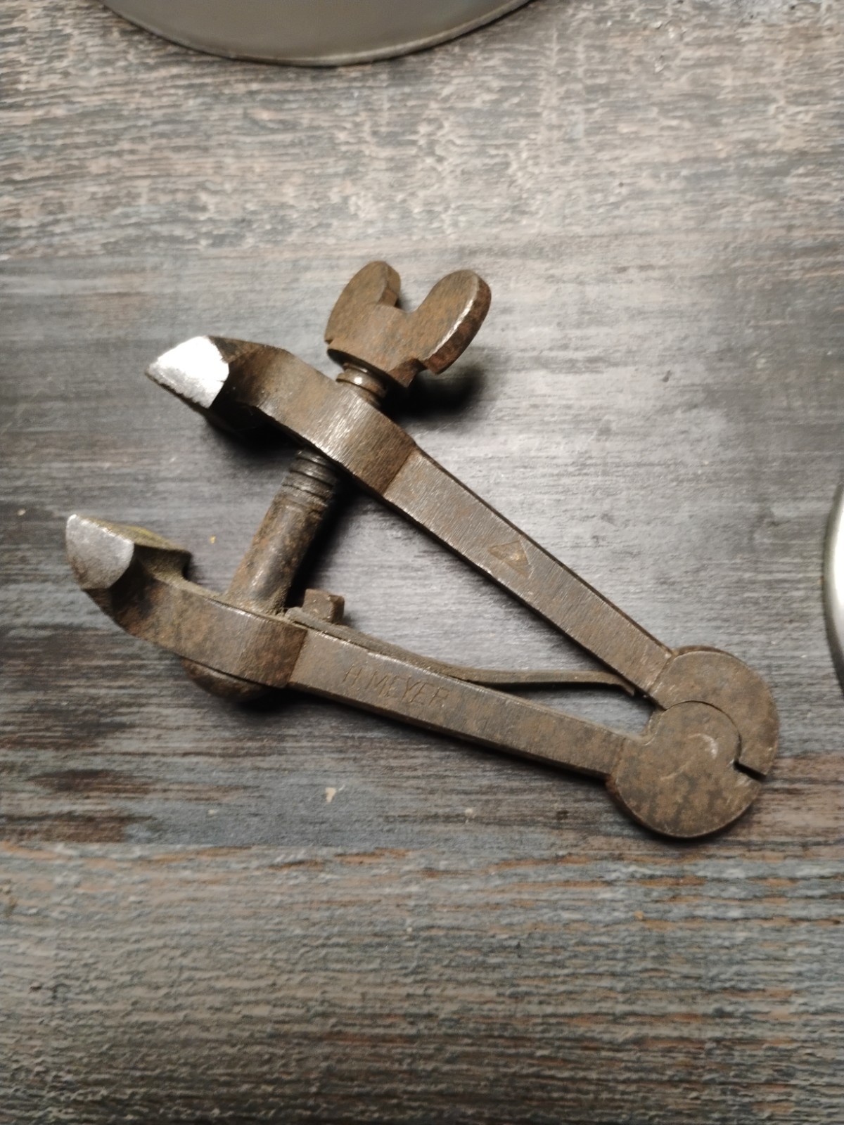 Vintage 4″ Hand Vise Clamp 1 1/4″ Wide Jaw Machinist Jeweler Gunsmith H. Meyer