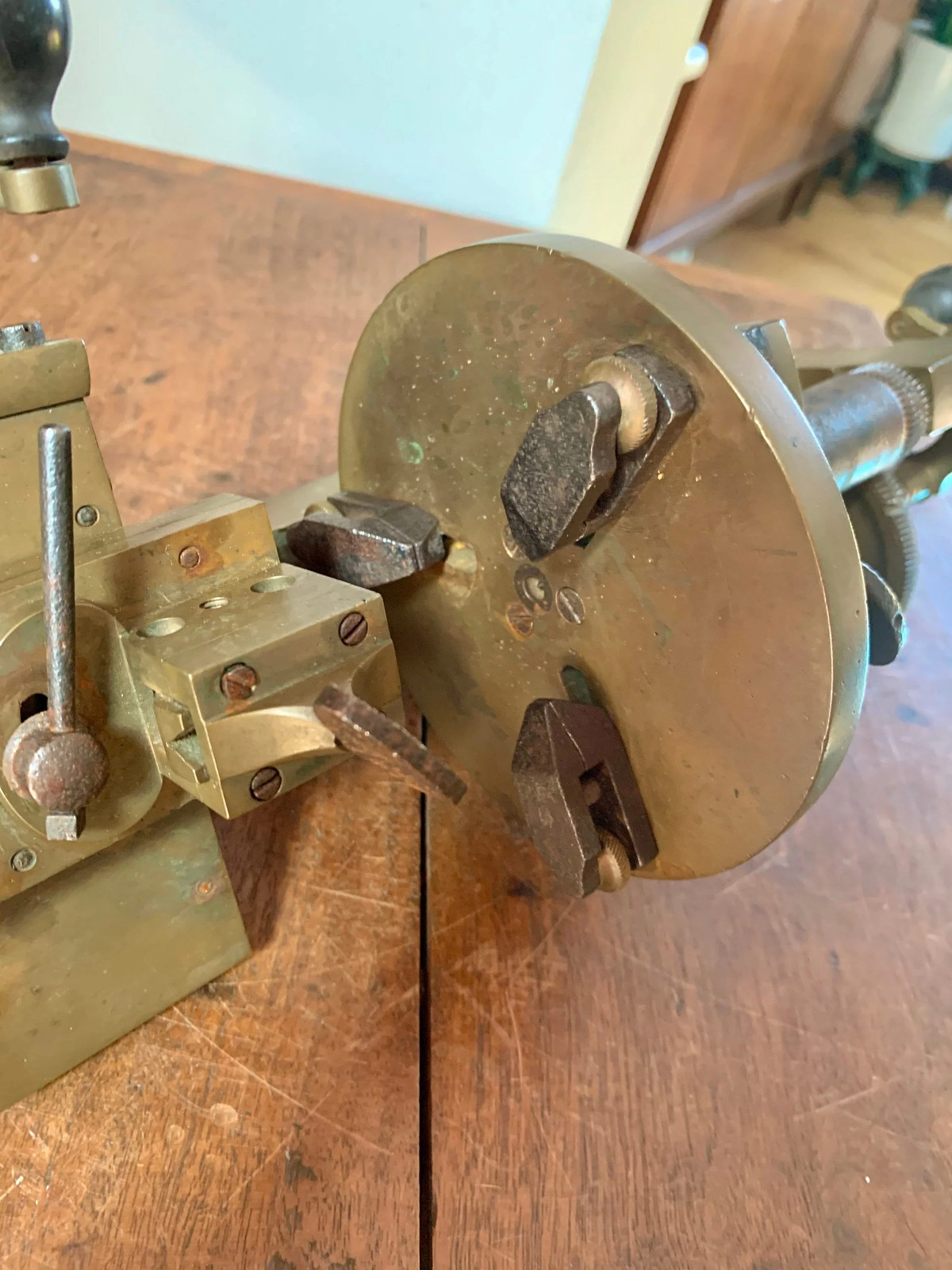 Vtg Solid Brass Jeweler Lathe | Watchmakers Lathe | Brass Jewelry Bench Lathe