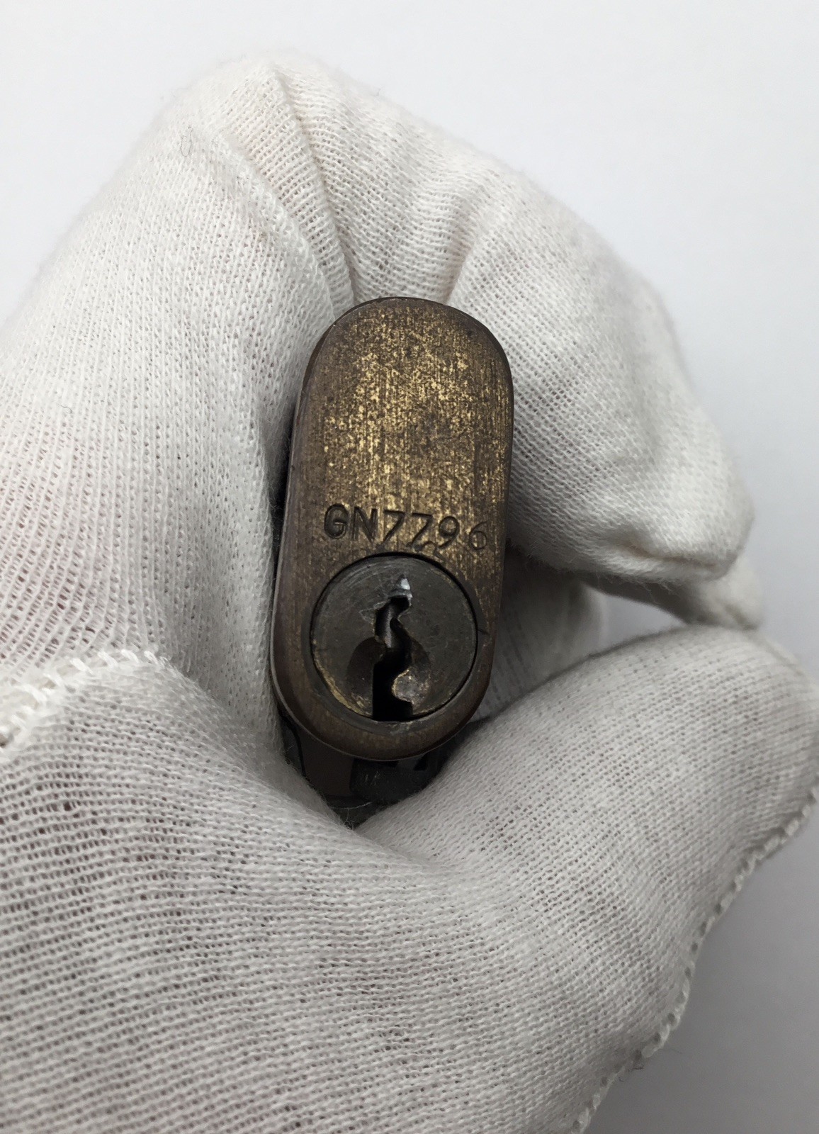 Vintage ILCO WWII US Navy Push Padlock with Original Numbered Key