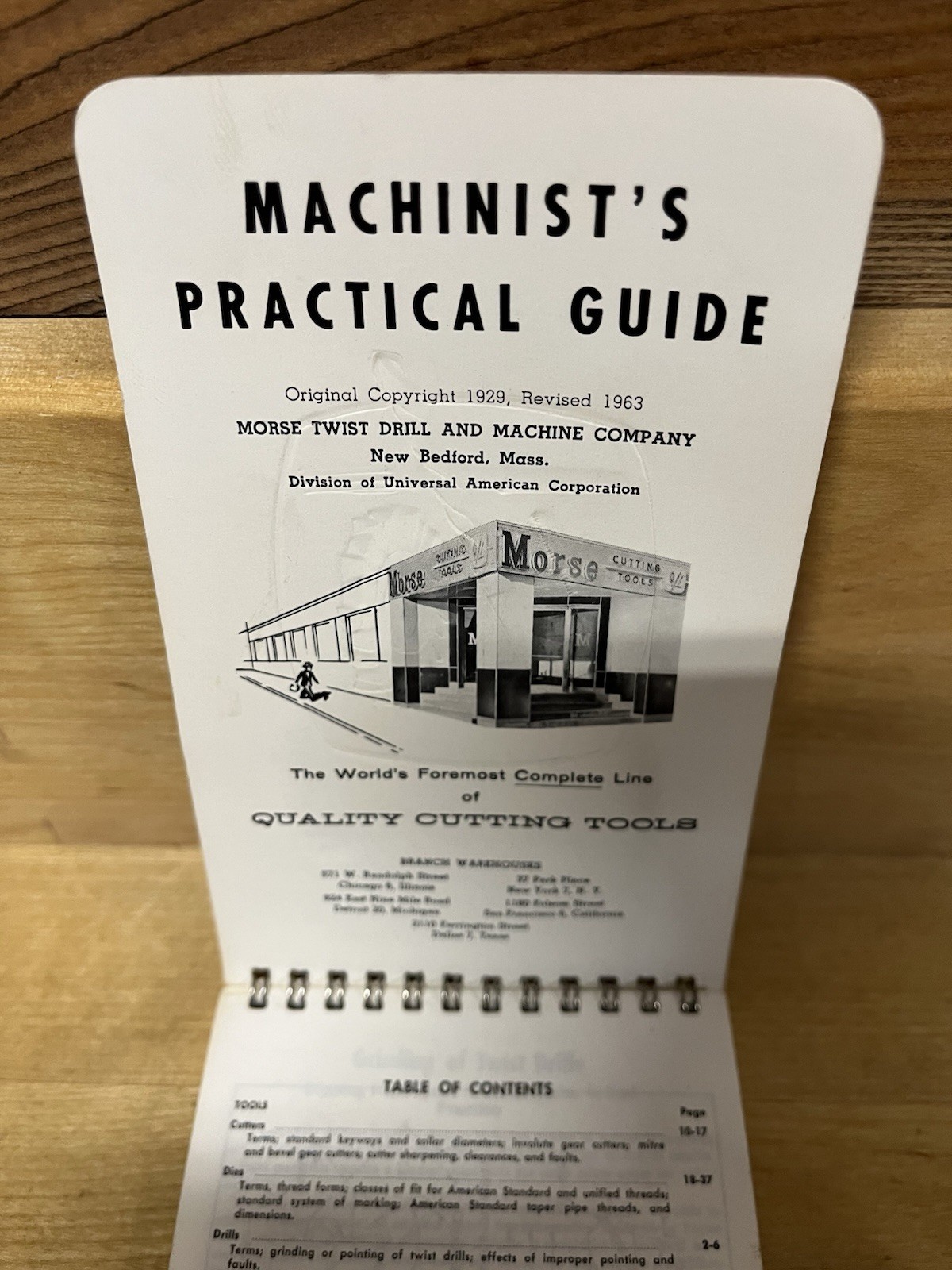 VTG Machinist’s Practical Guide Morse Twist Drill & Machine Co. Pocket Book 1963