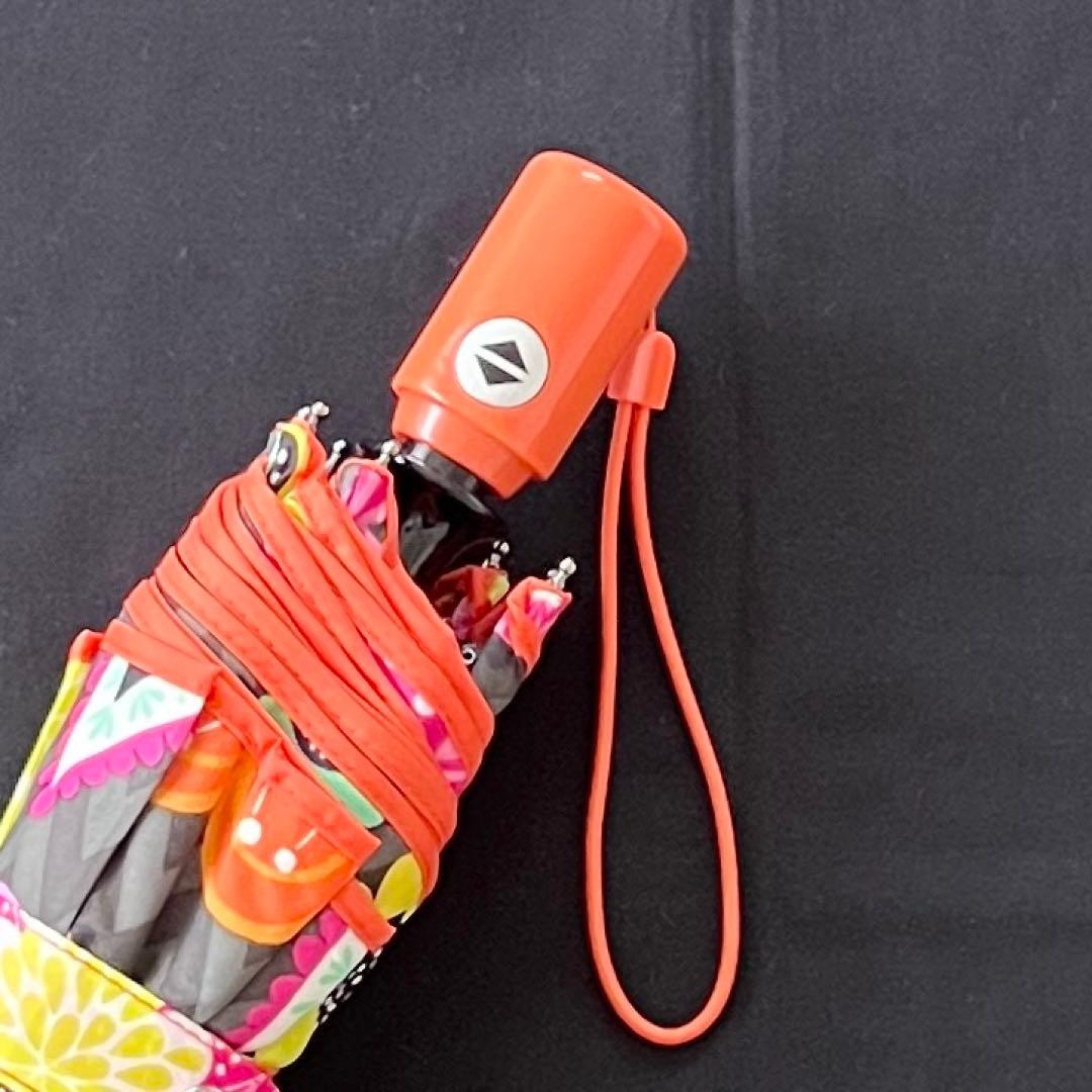 Vera Bradley Folding Umbrella One-Touch Open Close 57cm Orange Pink Used