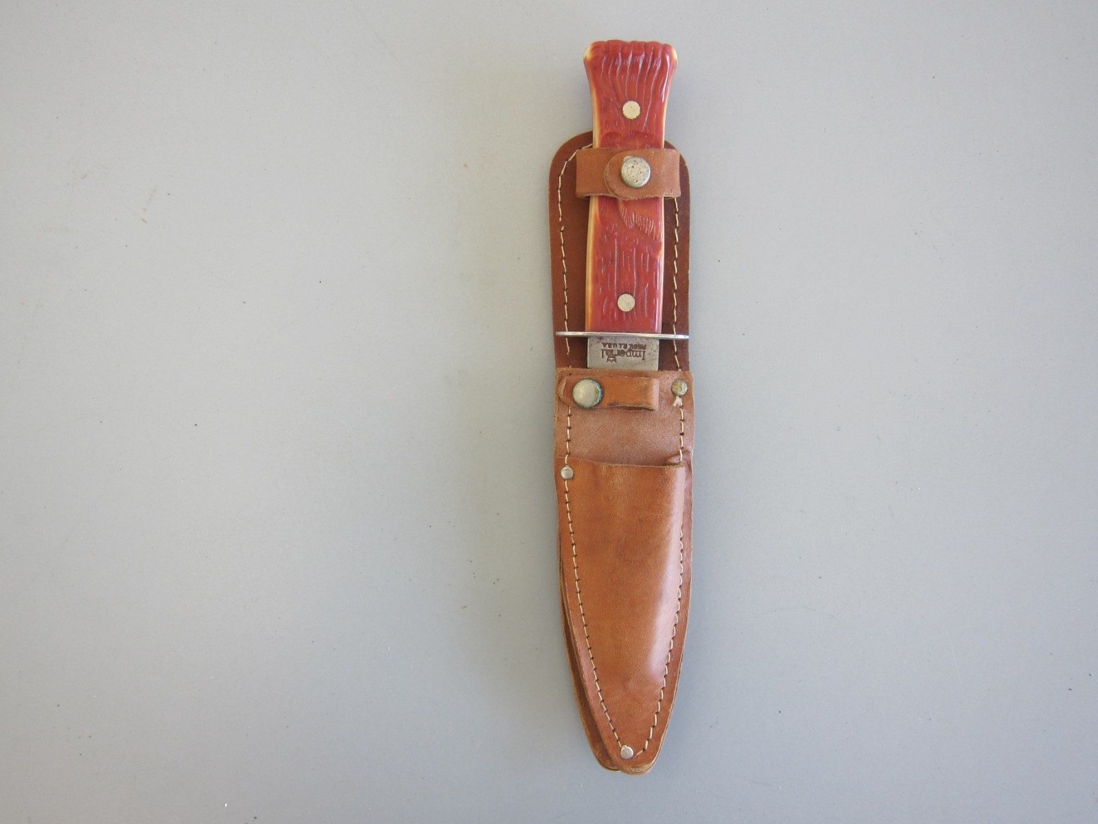 VINTAGE IMPERIAL 9″ HUNTING KNIFE, COMBINATION SHEATH, VERY NICE $8.00 SHIP!