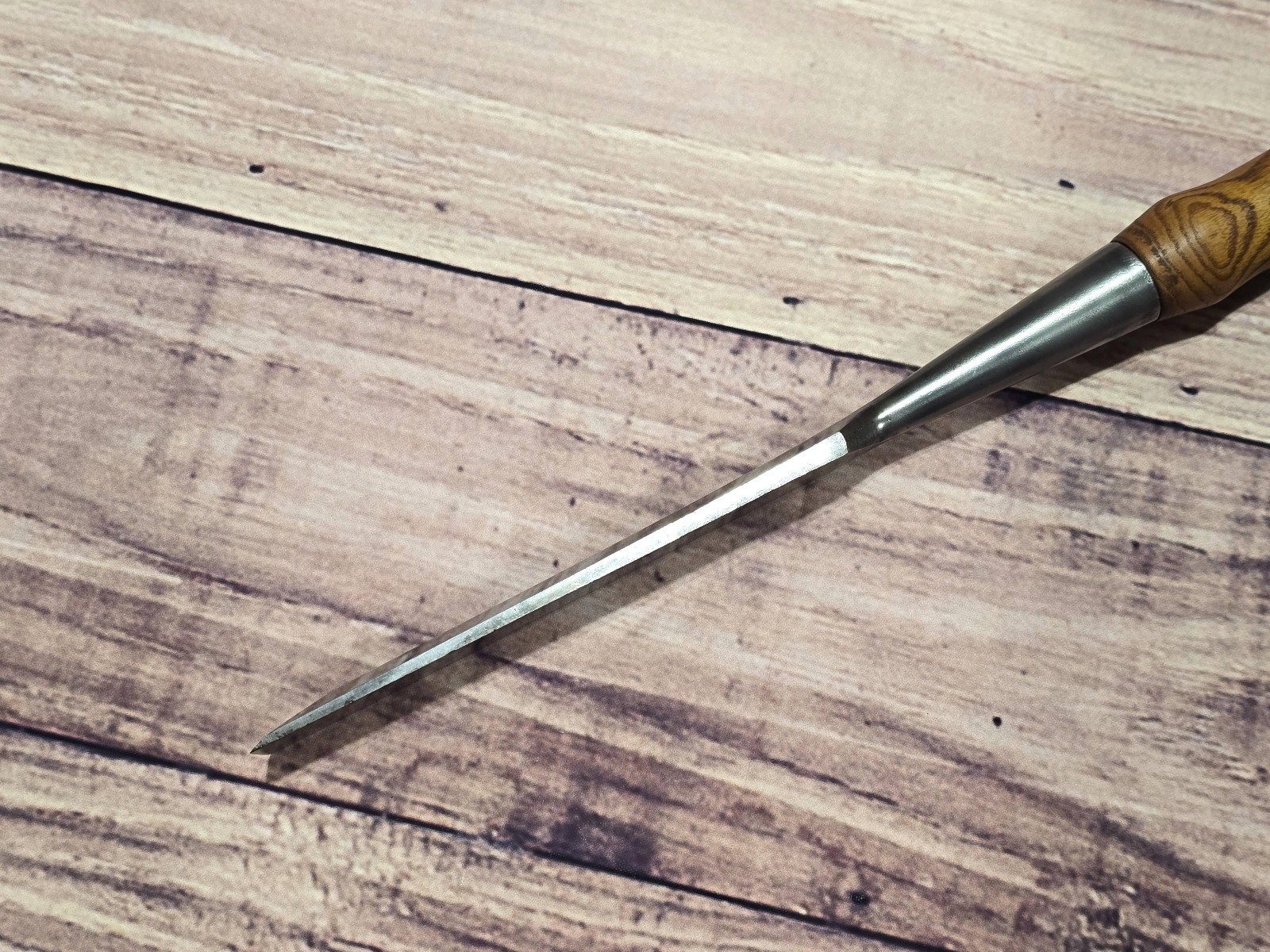 #85 1885 1900 Vtg Jennings & Griffin 1” Framing Bevel Back Wood Socket Chisel