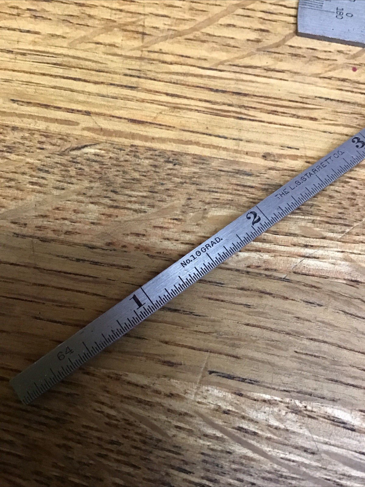 Vintage L. S. Starrett No. 493 Protractor/Depth Gage w/No. 10 6″ Rule USA