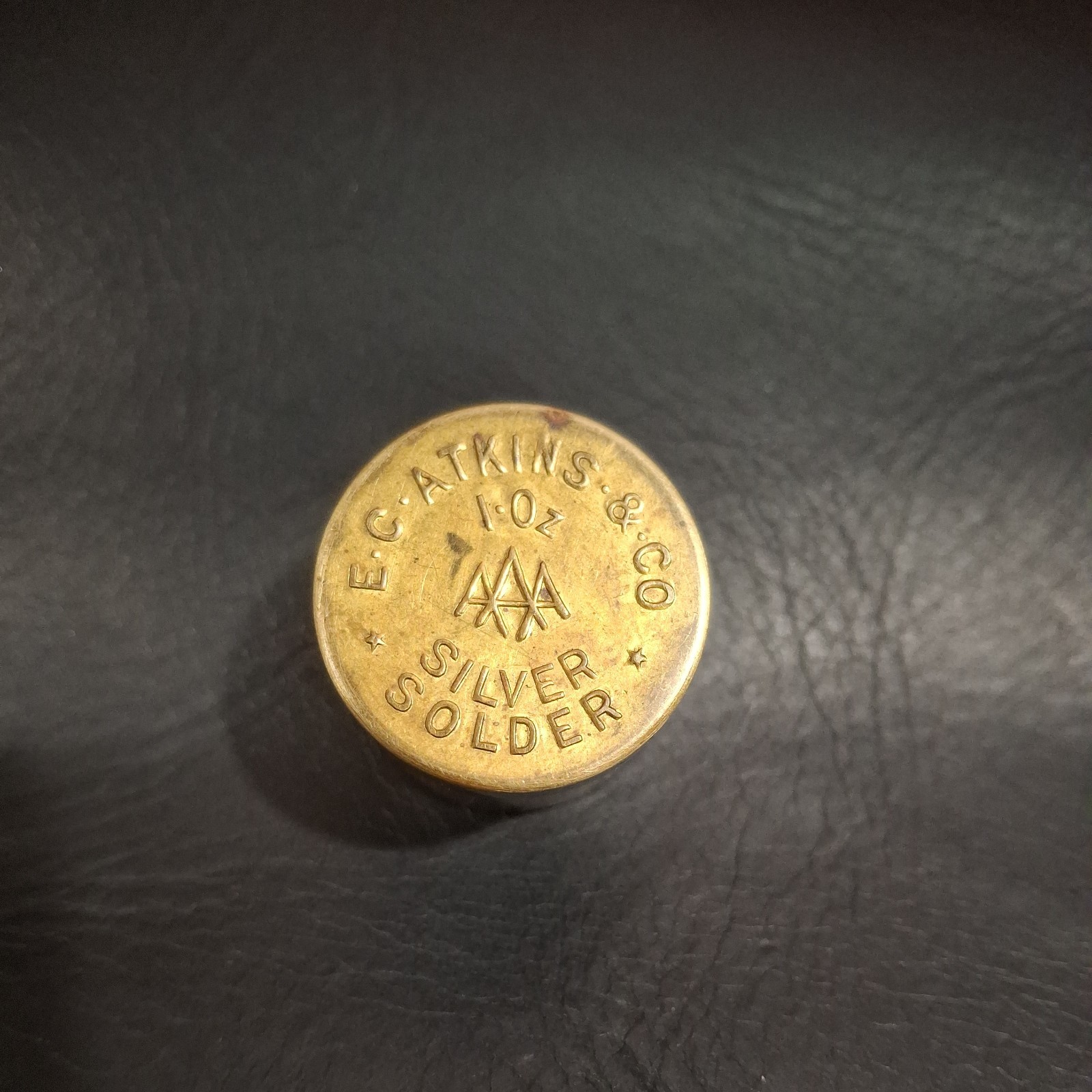 Vintage EC Atkins & Co 1 oz Silver Solder Brass Tin Made In USA