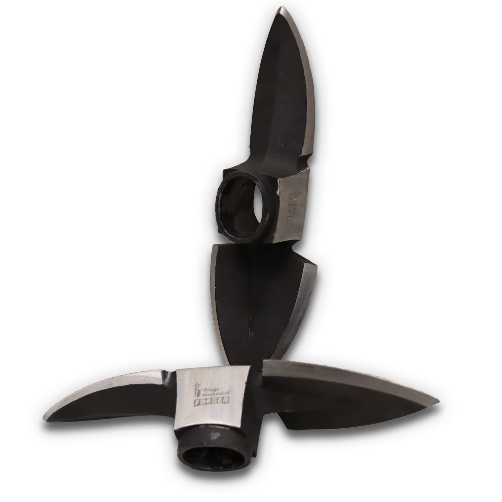 Village Blacksmith 2.5 LB Forged Steel Edged Mattock Pickaxe Hoe Heads, SET OF 2