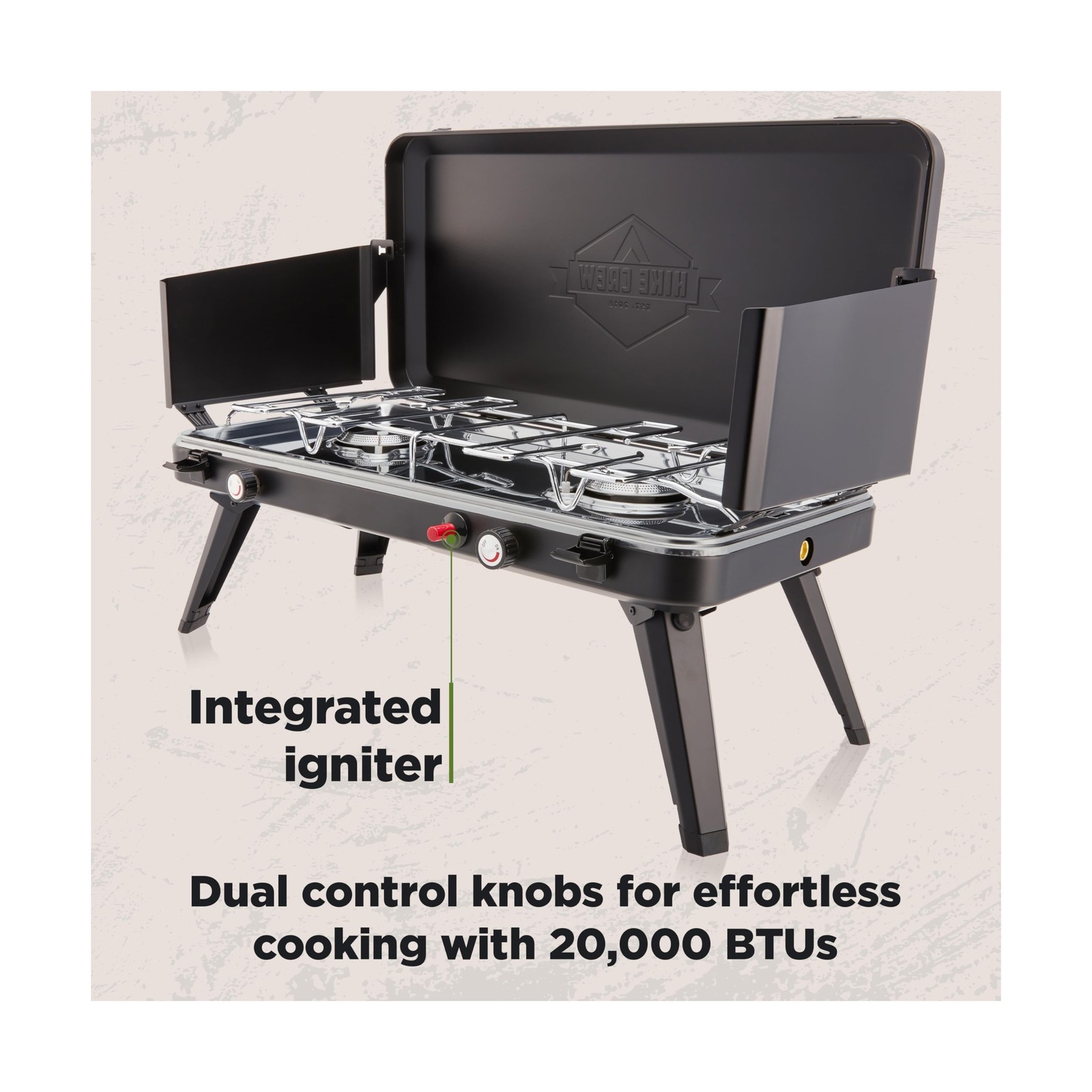 Hike Crew Gas Camping Stove | 20,000 BTU 2 Burner Propane Portable … Fast Ship