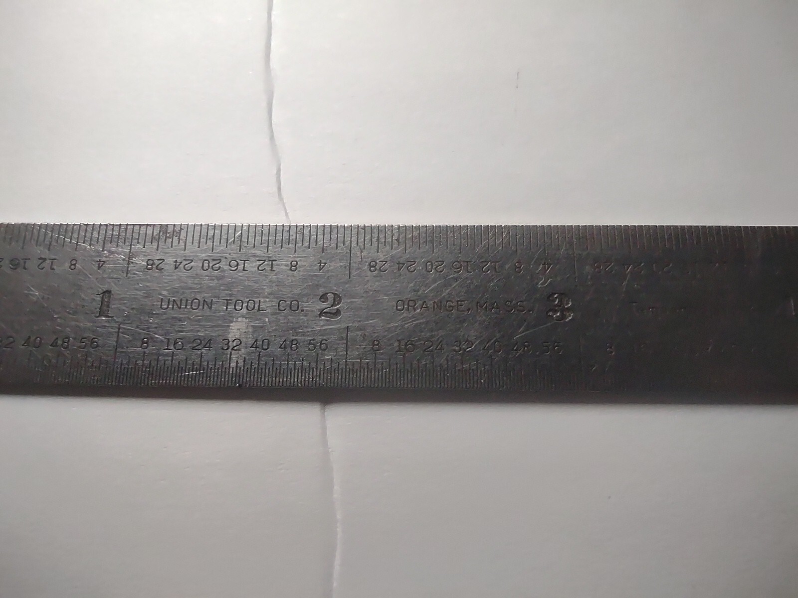 2 Vtg Union Tool Company 6″ Tempered Steel Ruler Square Orange, Mass USA A8A
