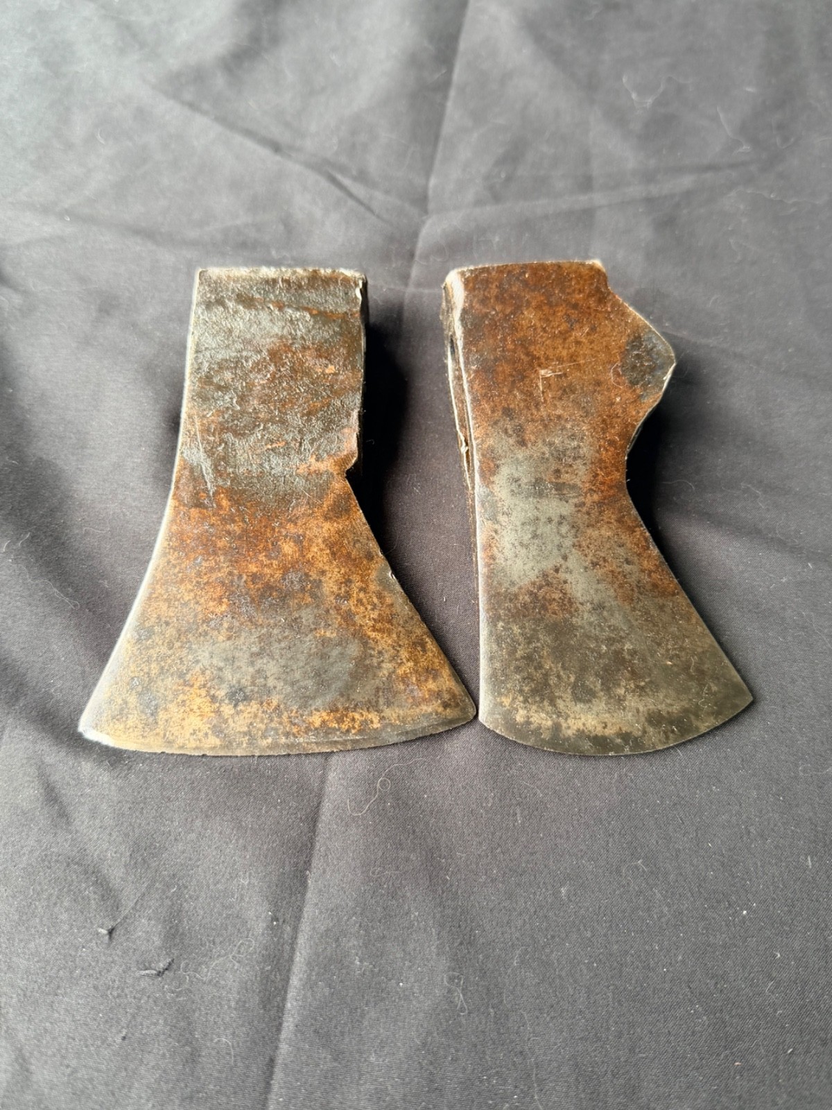 2 Vintage Swedish Axe Heads 1.54 lb & 1.76 lb – Unmarked – Forged in Sweden – Ax