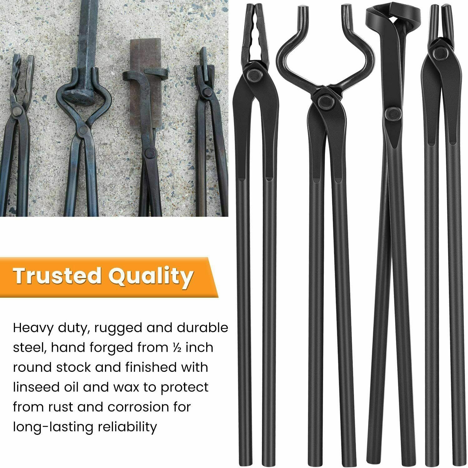 Knife Making Tongs Set 1.5KG Blacksmiths’ Hammer Assembled Blacksmith Forge Vise