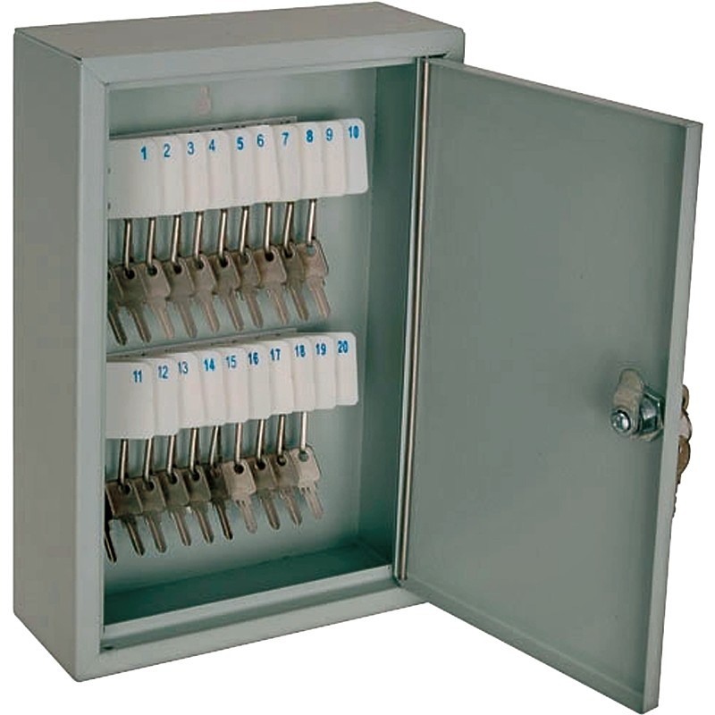 ProSource TS821 Key Box, Keyed Lock, Steel, Light Gray, 7.875 in W, 11.75 in H,