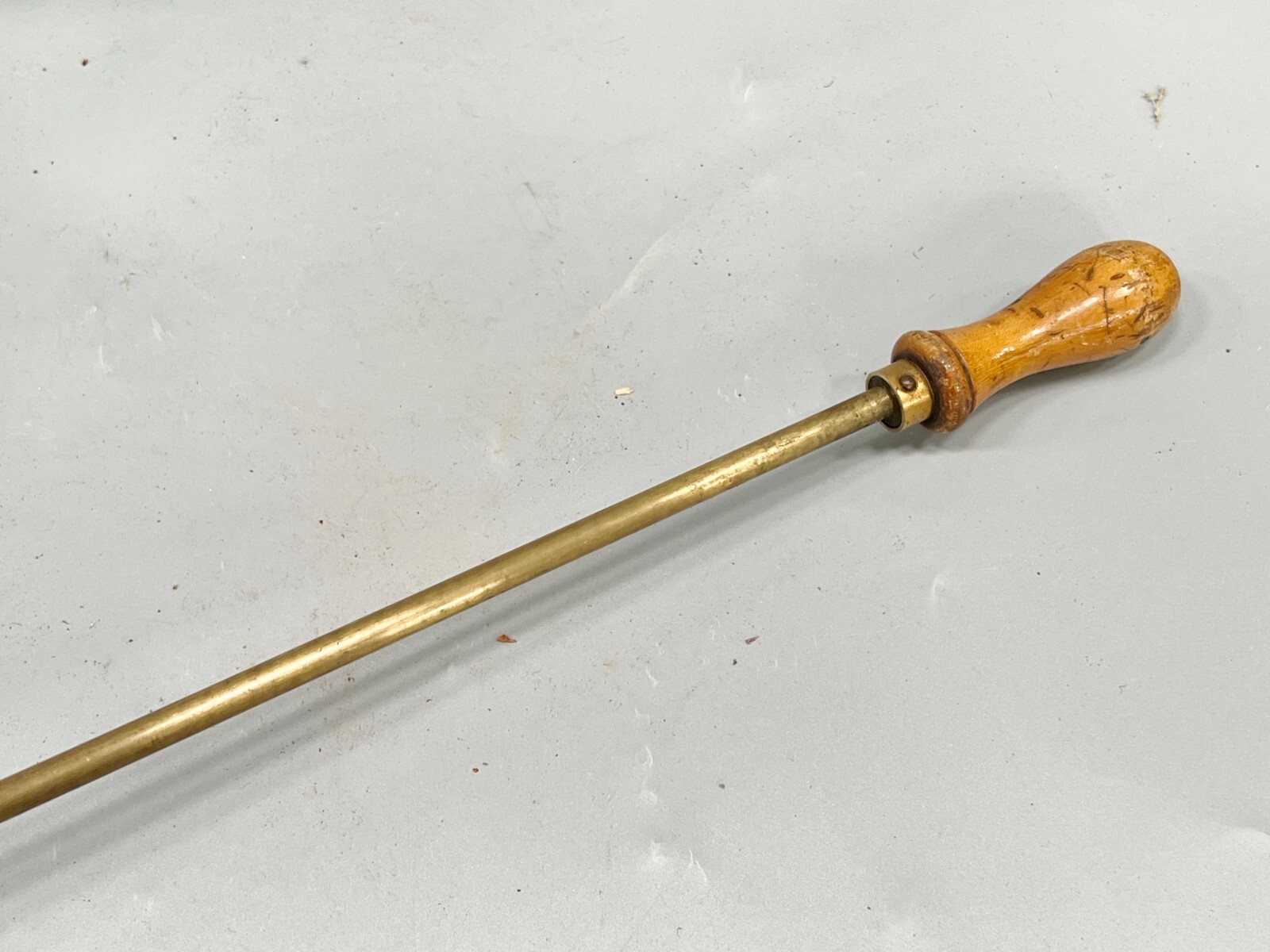 ANTIQUE BRASS PUMP SPRAYER WOOD HANDLE GARDEN WATER ROSE SYRINGE
