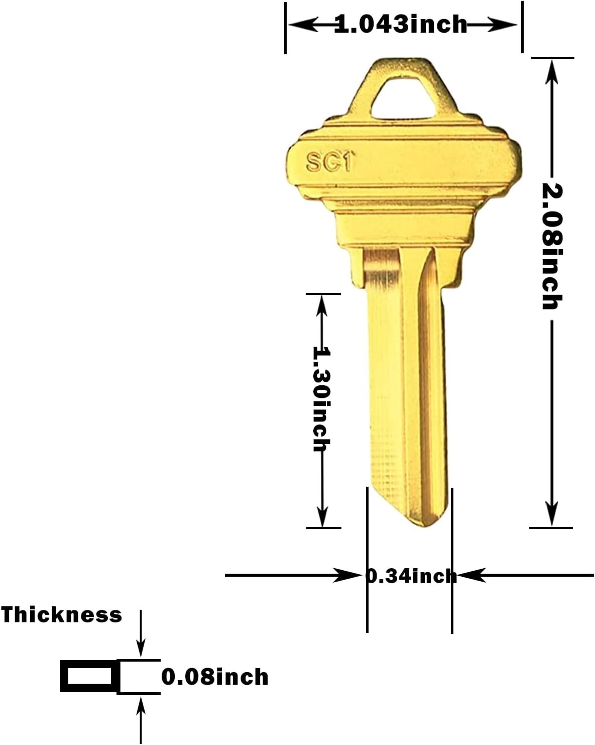 Professional Grade SC1 Brass Key Blanks x100