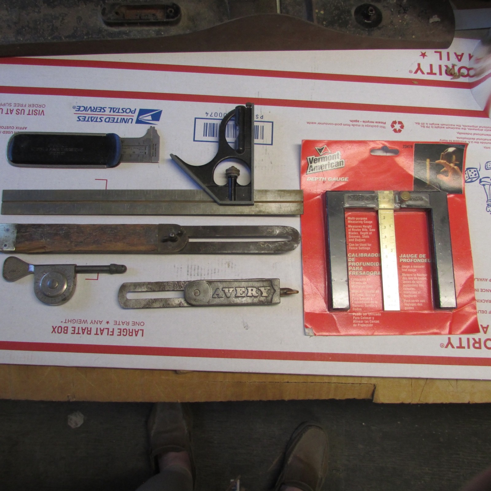 Measuring Devices, Assorted lot of 6, Rulers, Gauges, Vintage