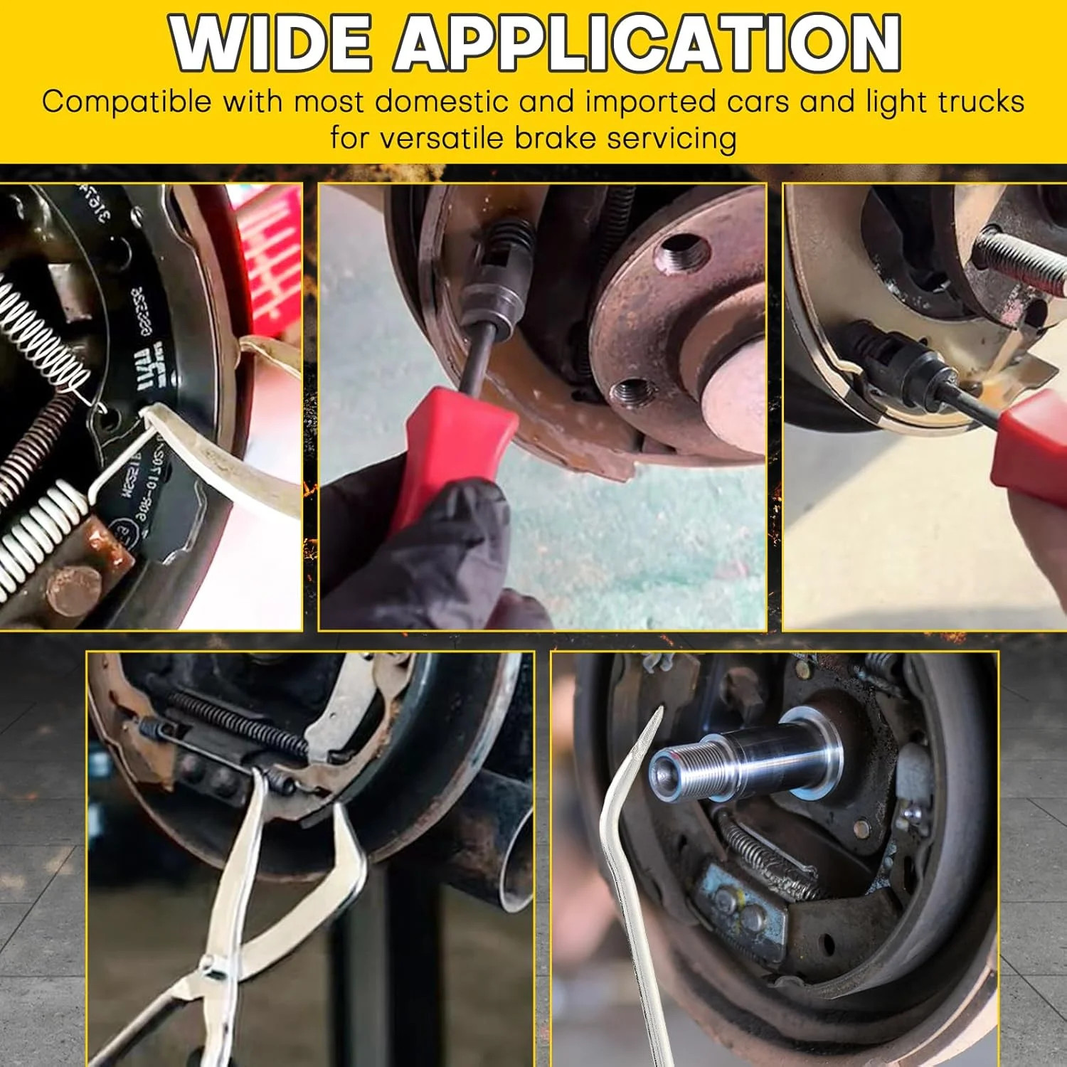 8PCS Drum Brake Tool Kit Brake Spoon Set with Drum Brake Spring Pliers, Brake Sp