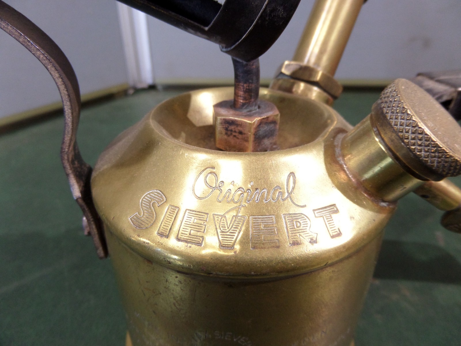 Max Sievert Original Brass Blow Lamp Apparatus 0.4L 3/4 Pint Sweden Vintage