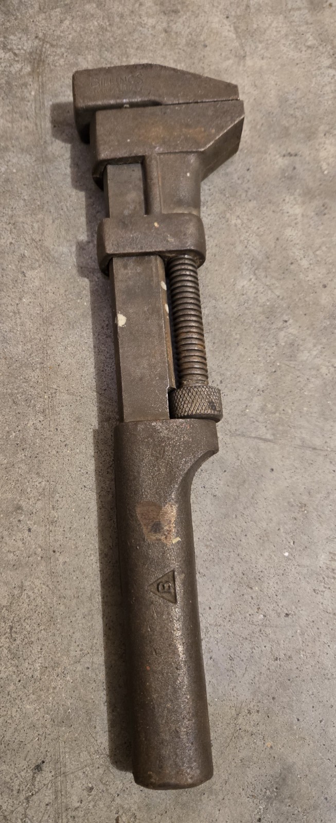 Vintage BILLINGS/ COES 12″ monkey wrench w/METAL HANDLE “MADE IN U.S.A”