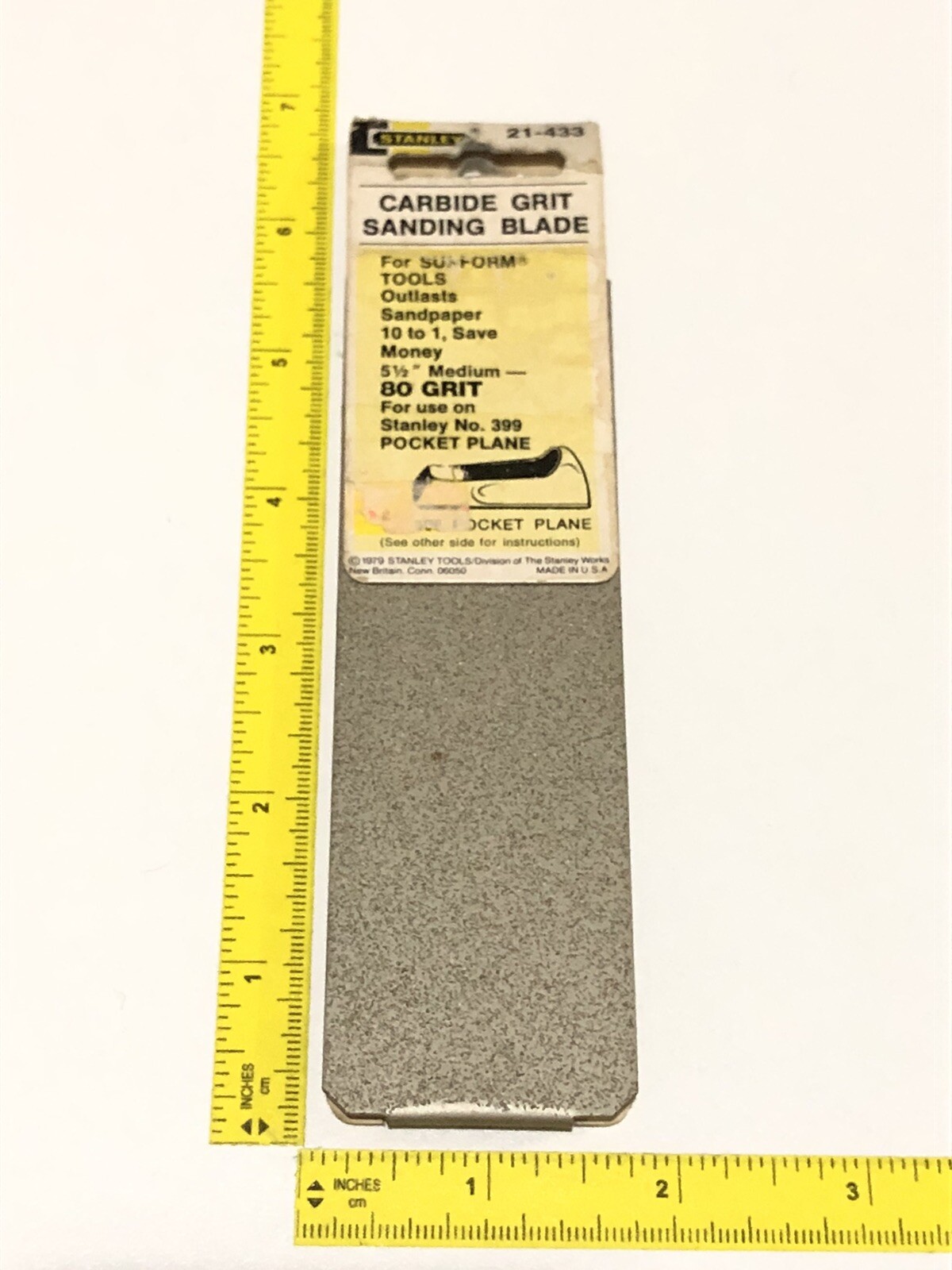 NOS Stanley Surform Carbide 80 Grit 5 1/2” Medium Blade Fits 399 Pocket USA 1979