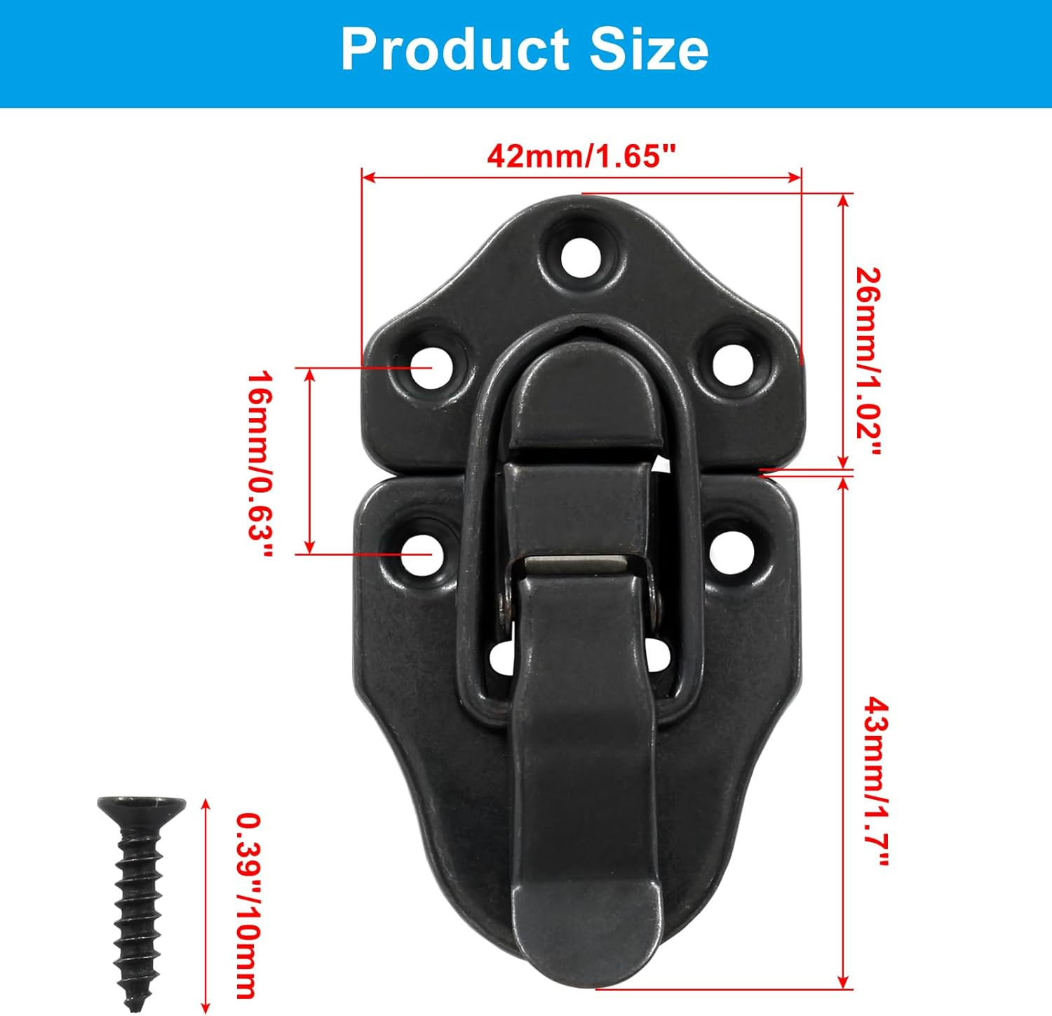 8 Pcs Retro Style Duckbilled Toggle Hasp Latch Retro Style Iron Toggle with Scre