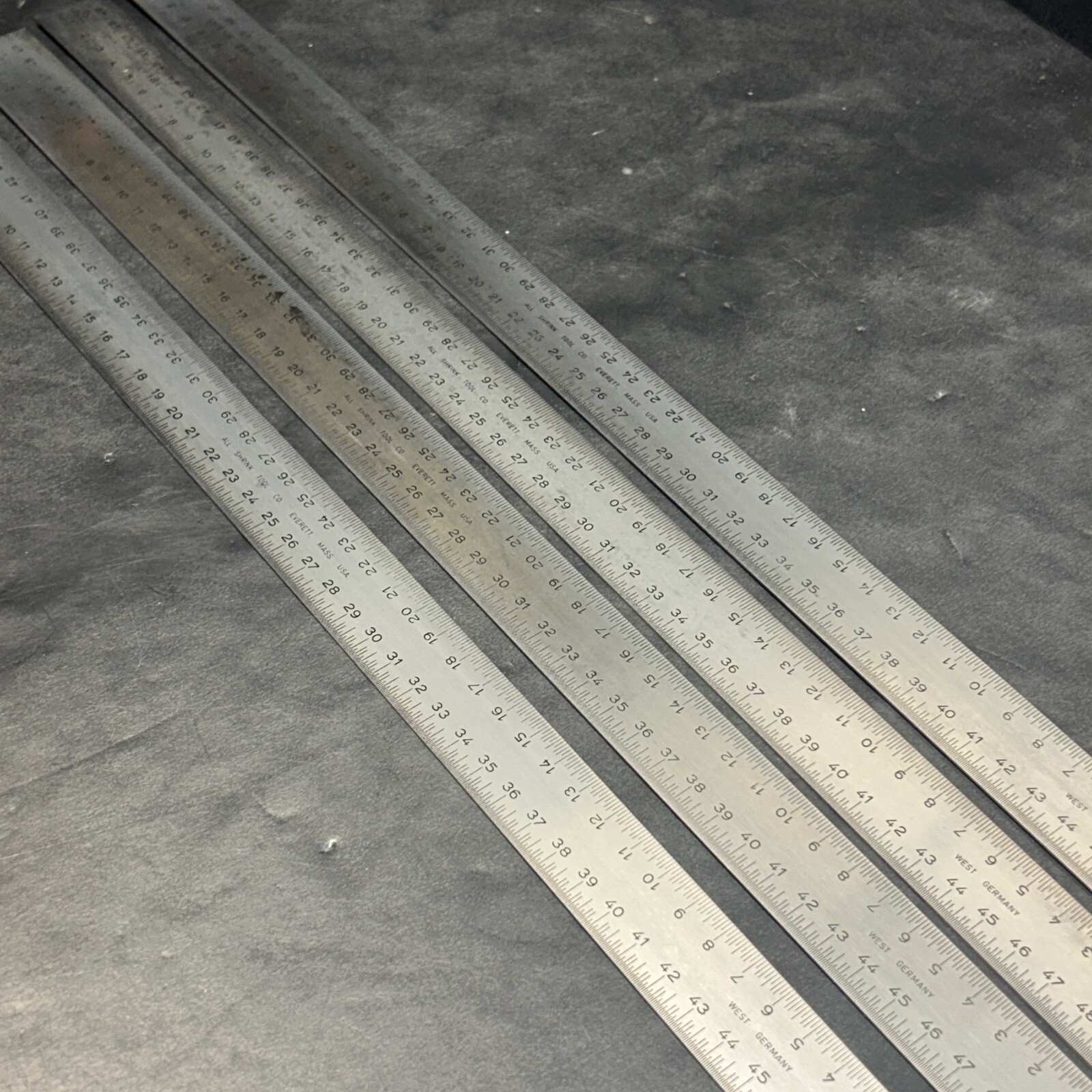 4 Machinist Rule 20” Metal Ruler All Shrink Tool Co Everett Mass. West Germany