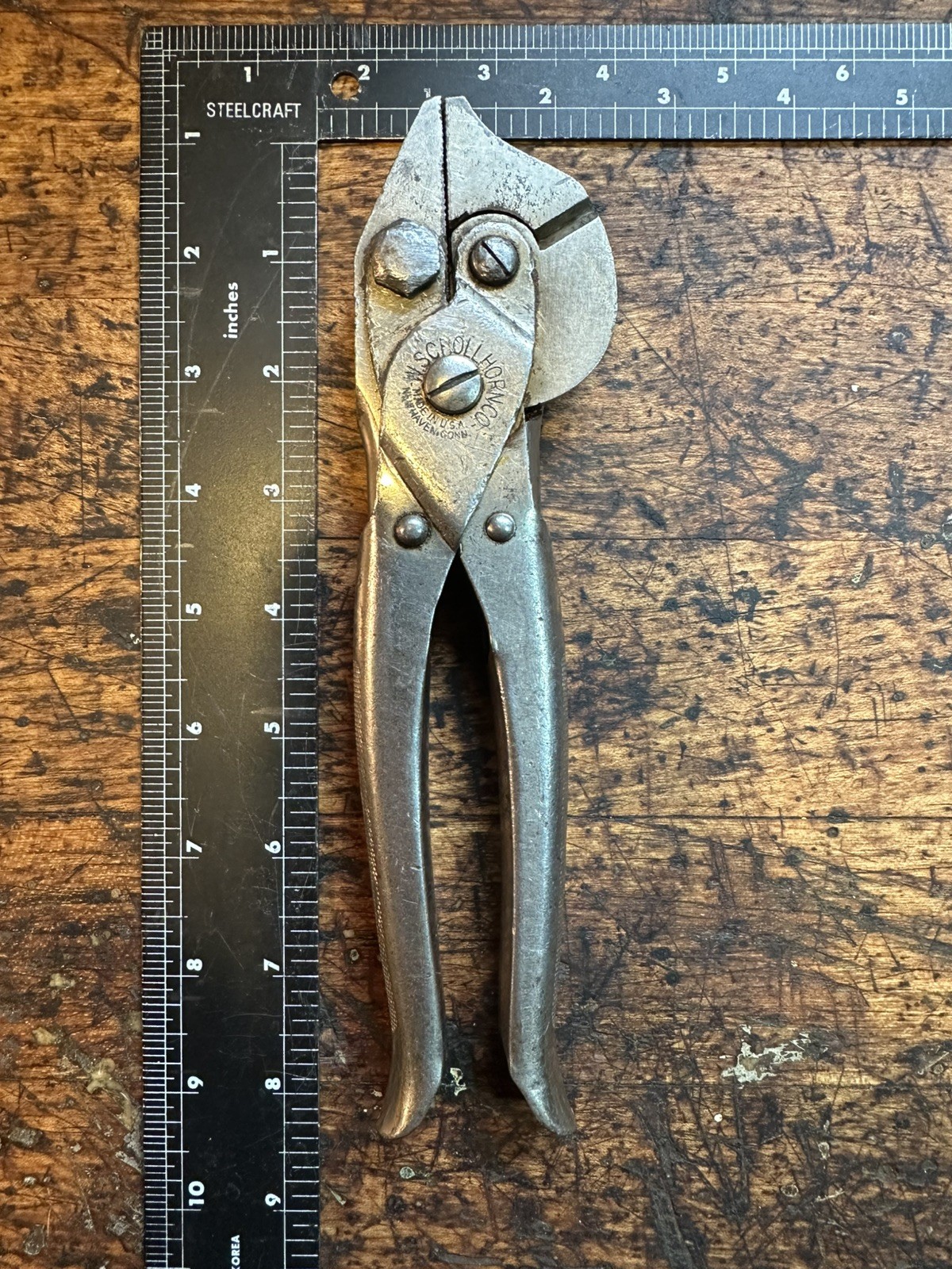 Antique No 102-8. 8″ 1892 W. Schollhorn Co Bernard’s Parallel Jaw Pliers Patent