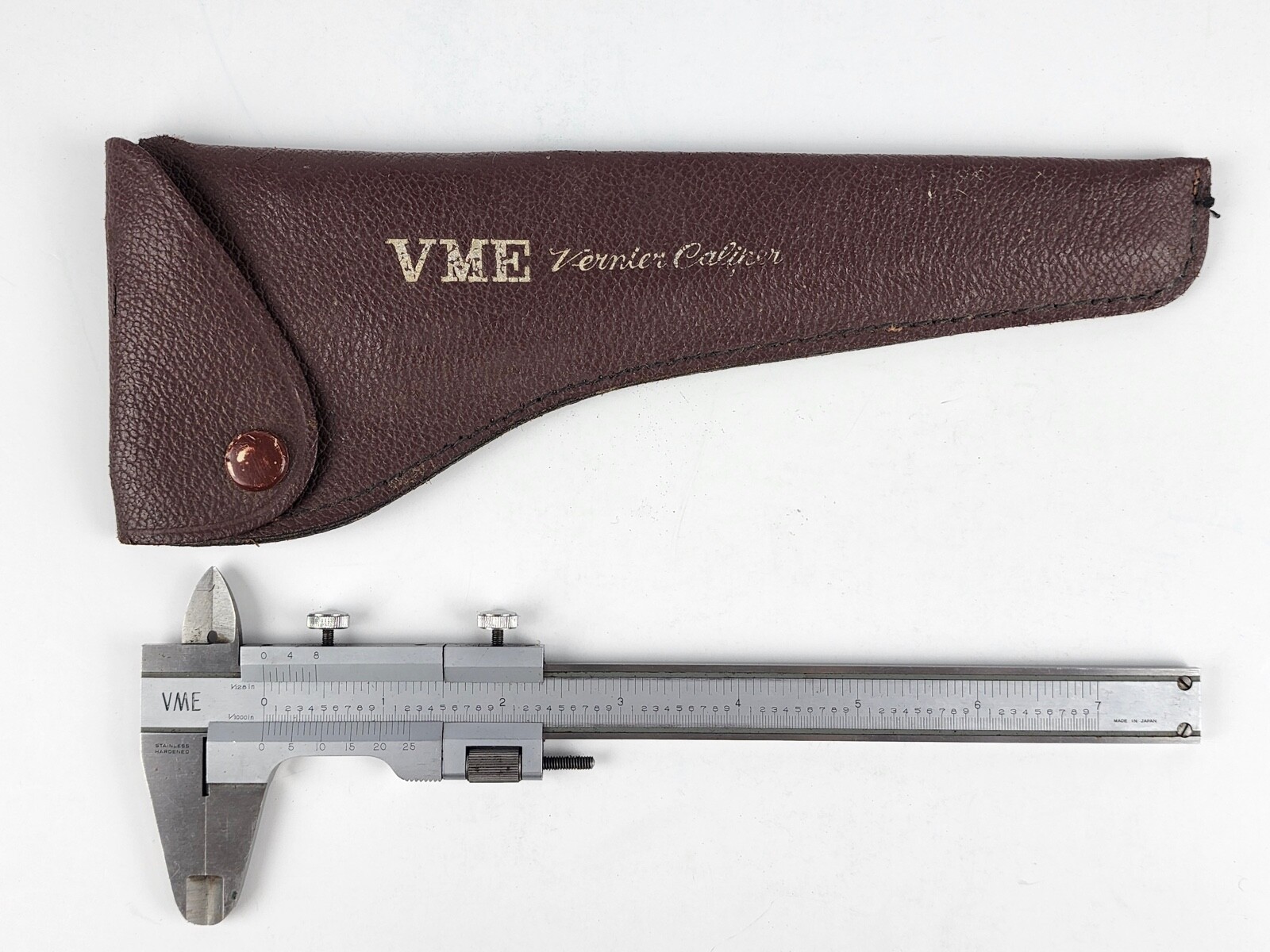 Vernier Calipers Machinist Tool 7″ w/Leather Case Hardened Stainless steel Japan