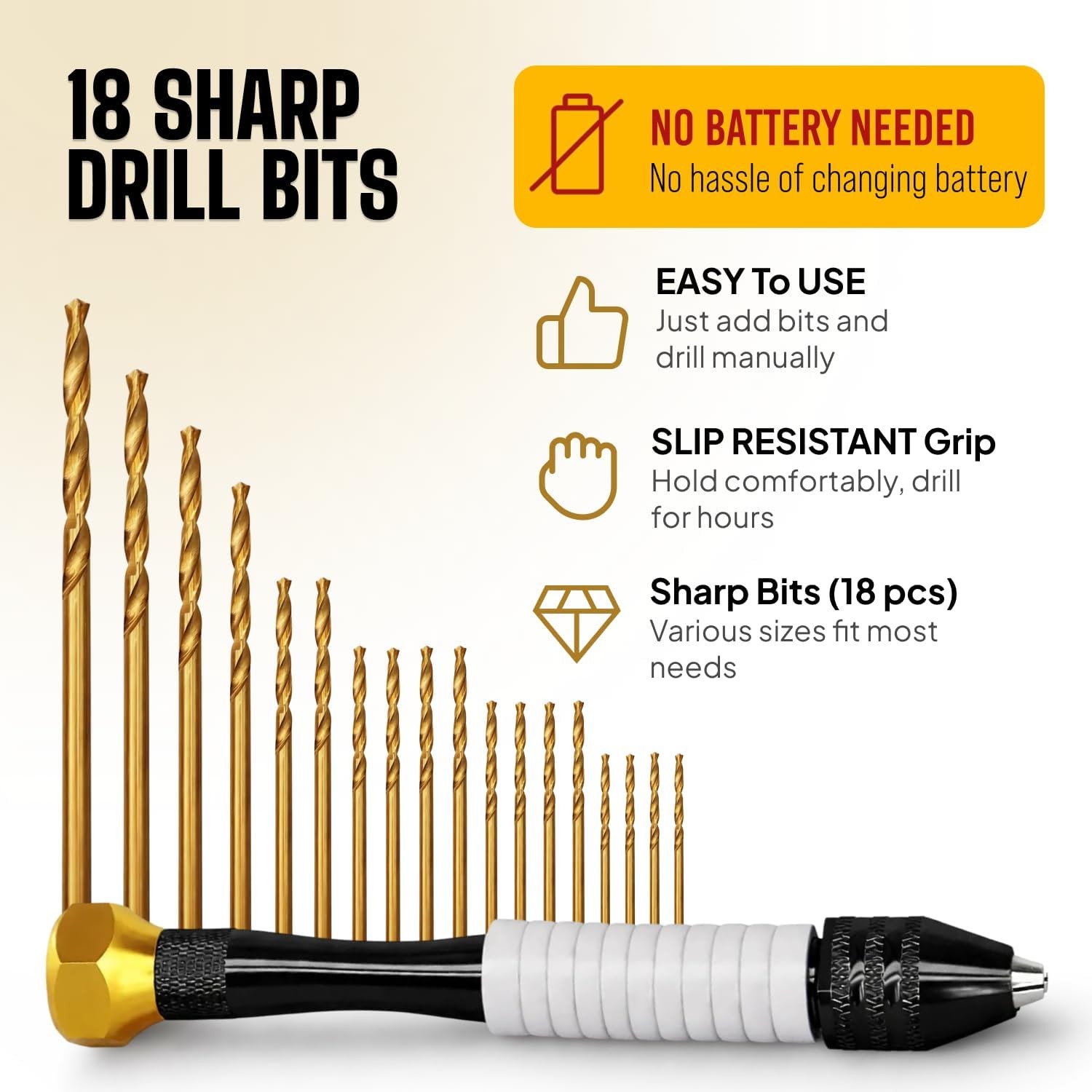 CRAFT911 Pin Vise Jewelry Drill Micro Bits 0.8-2.5mm Resin