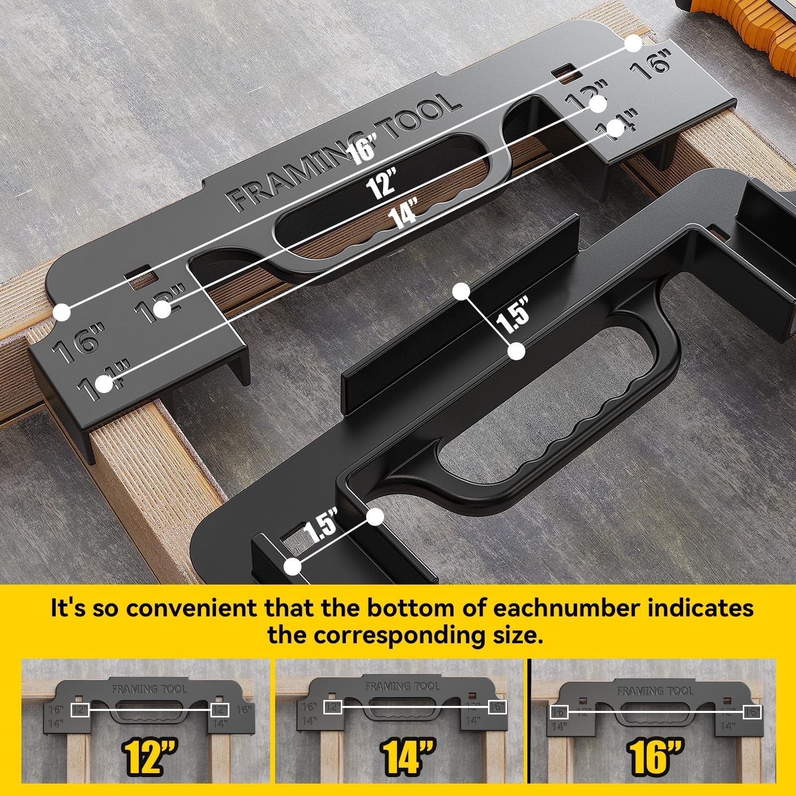 (2PCS) 3 in 1 Metal Framing Tools,16 Inch on Center Framing Layout Tool,Cast …