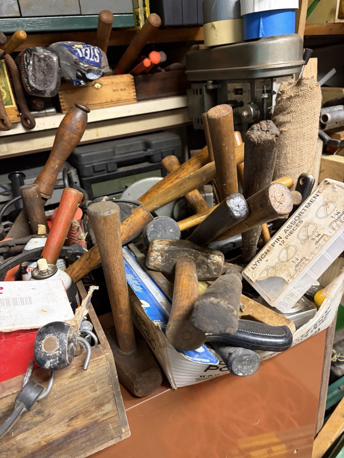 Assorted Vintage Hand Tools Lot: 50+ Hammers, Mallets, Mauls, some blacksmith.