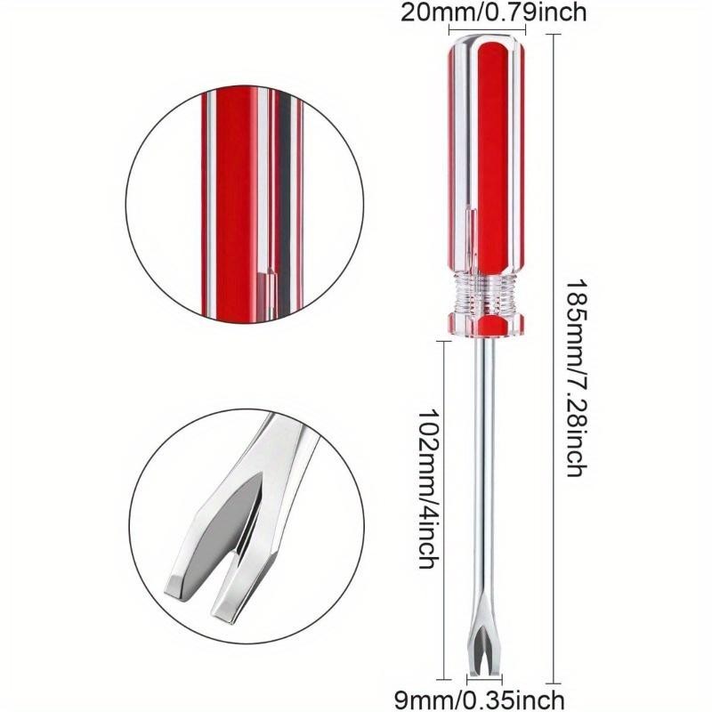 Upholstery Staple Remover Tool V-tip Nail & Rivet Puller with Red Transparent Ha
