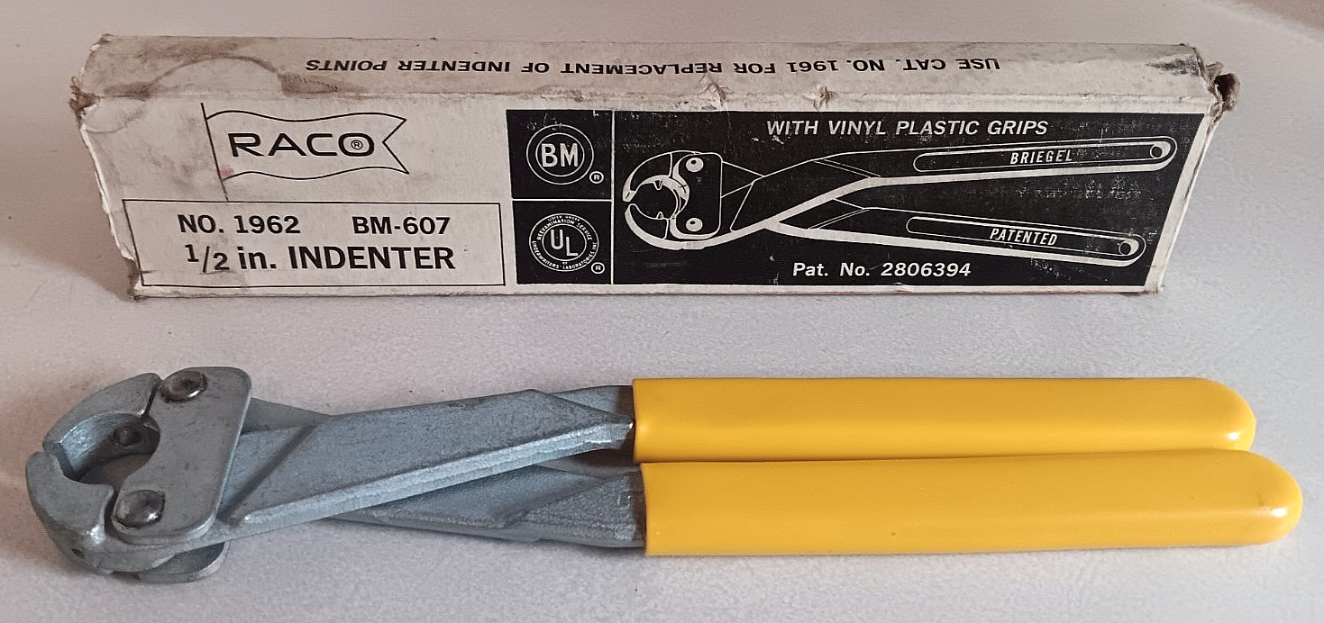 RACO NO. 1962 INDENTER 1/2″ FORGED STEEL BM-607 NO SLIP VINYL GRIPS