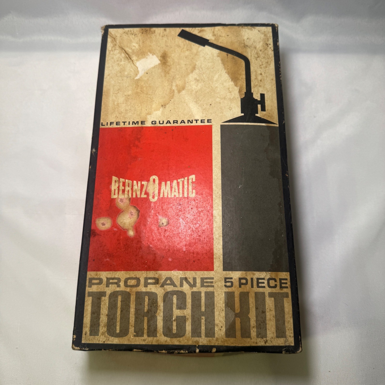 Vintage BernzOmatic TX-888 Propane 5 Piece Torch Kit Green Tank with Box Manual