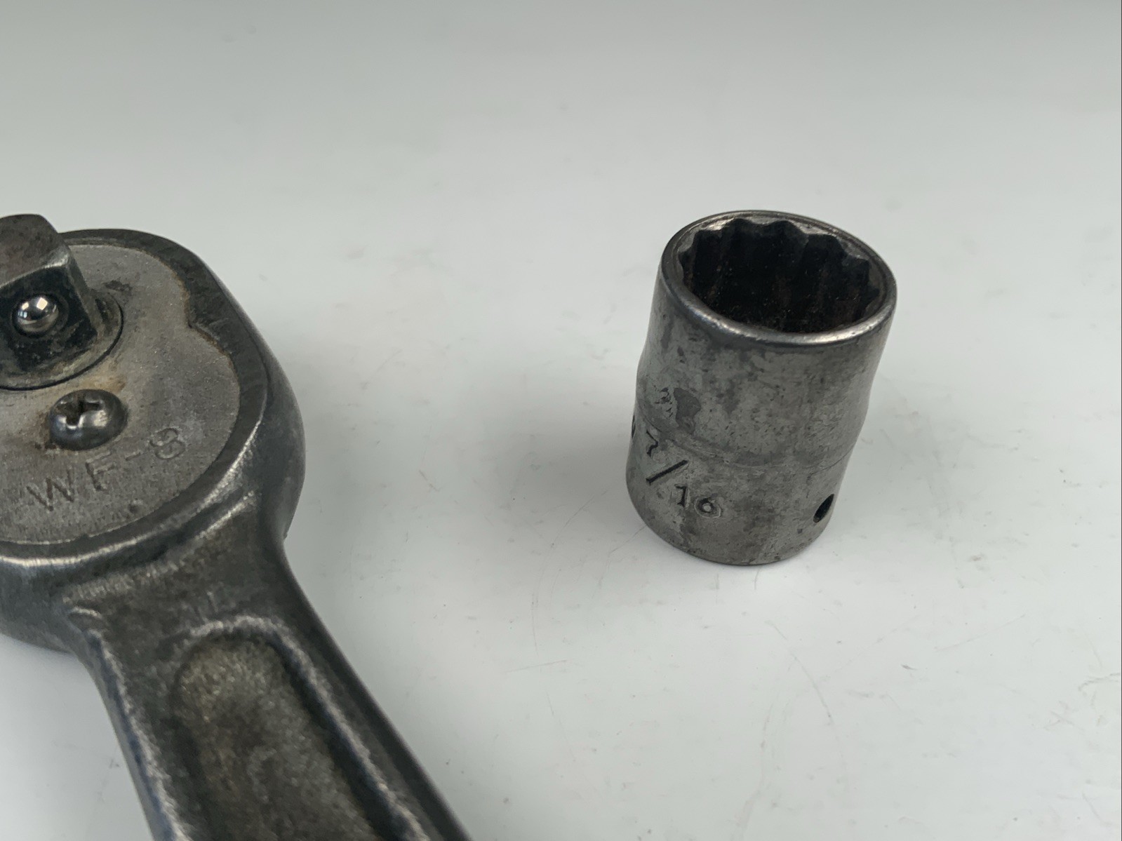 PLVMB PLOMB WF-8, 9/32 Drive Ratchet + WF-16, 7/16in Socket, 1942-45, USA