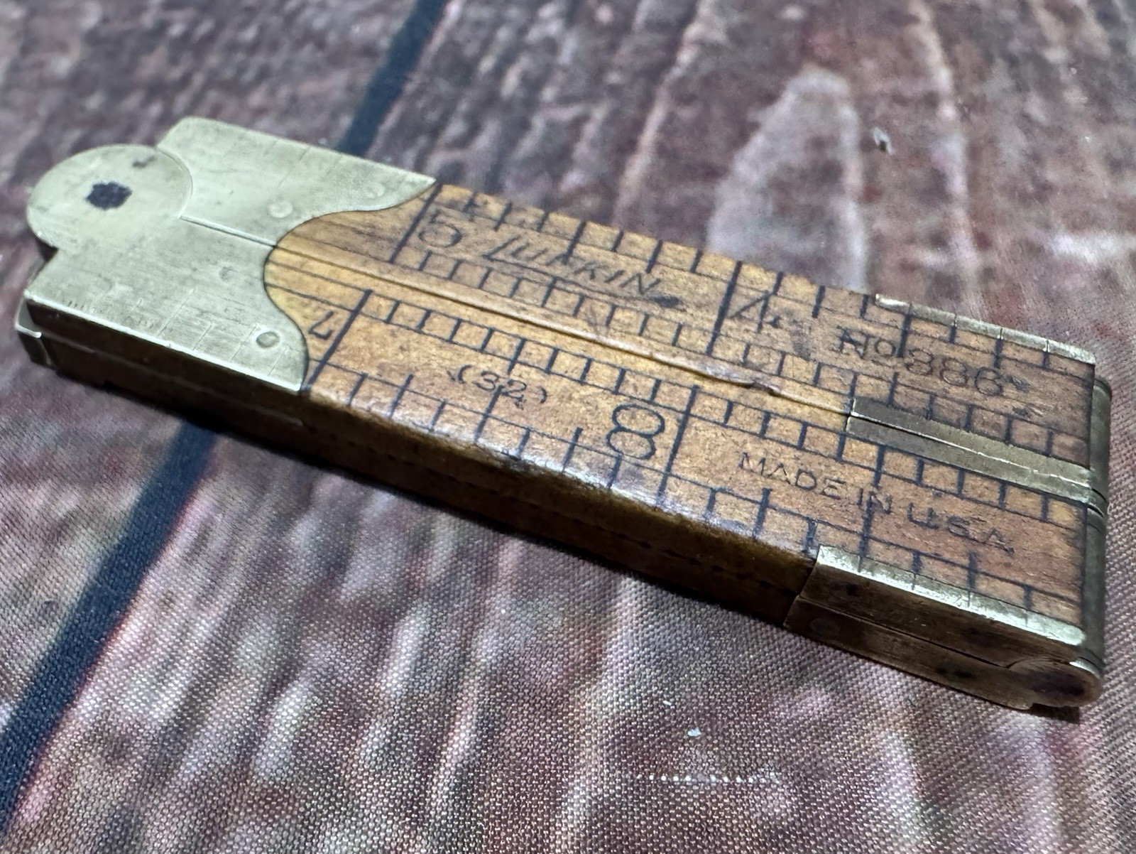 Vintage Lufkin No. 386 Folding 12in. Ruler / Caliper