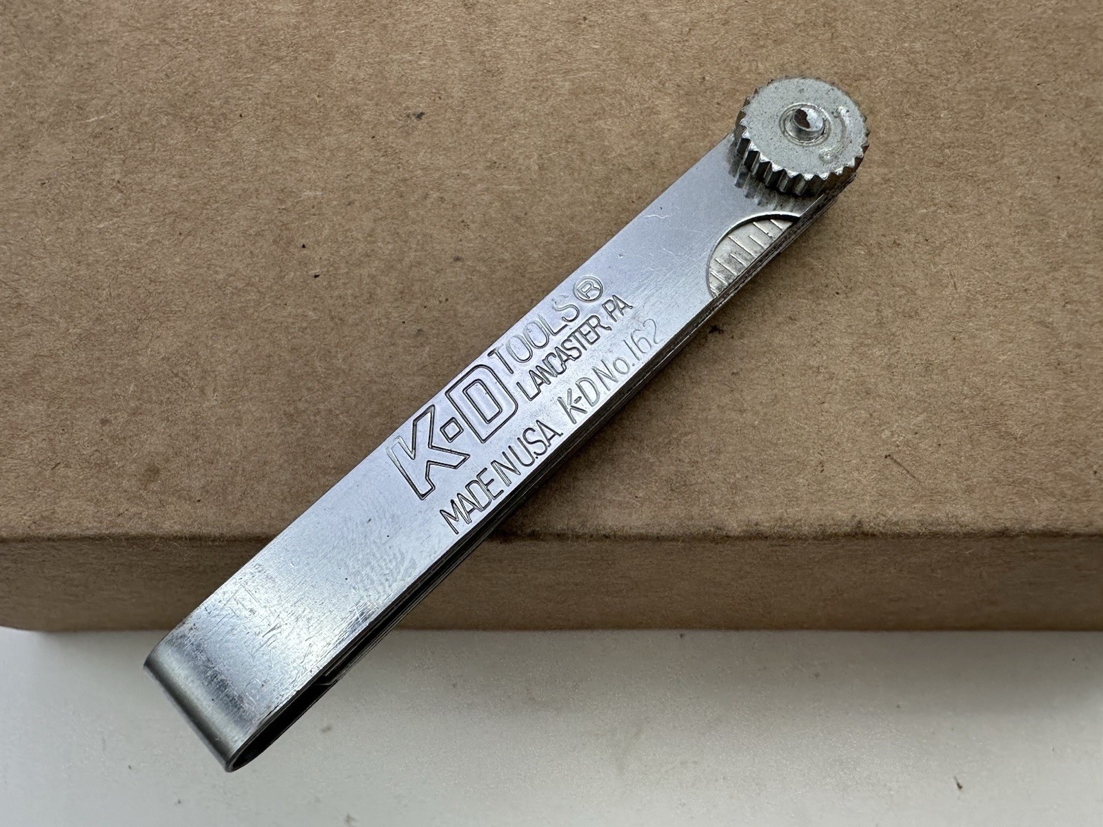VINTAGE K-D TOOLS NO. 162 BLADE FEELER GAUGE WITH RULER MADE IN USA Nice Shape