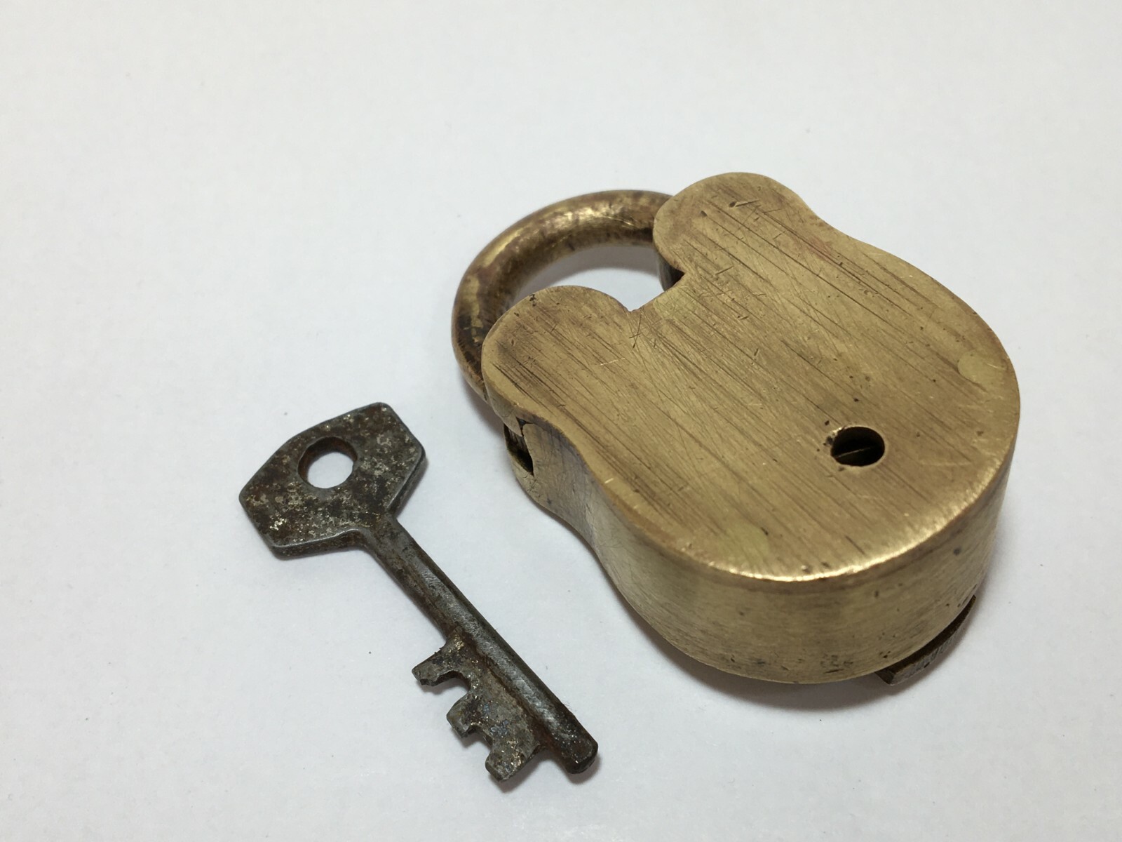 Lock Old Brass Small Miniature Padlock With Key Collectible Safely Lock