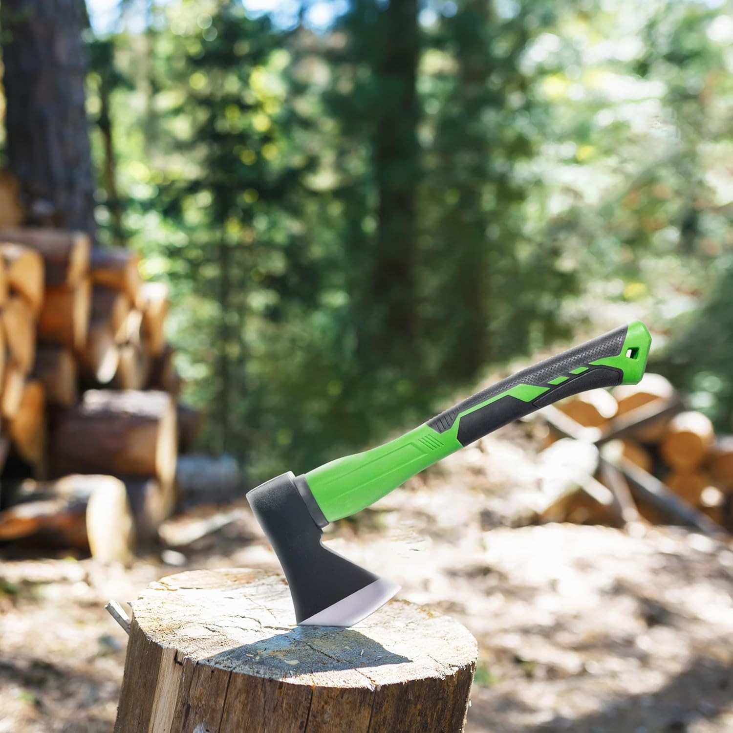 Axe with 14.5″ Fiberglass Handle 600g Head Outdoor Camp Hatchet Forged Steel