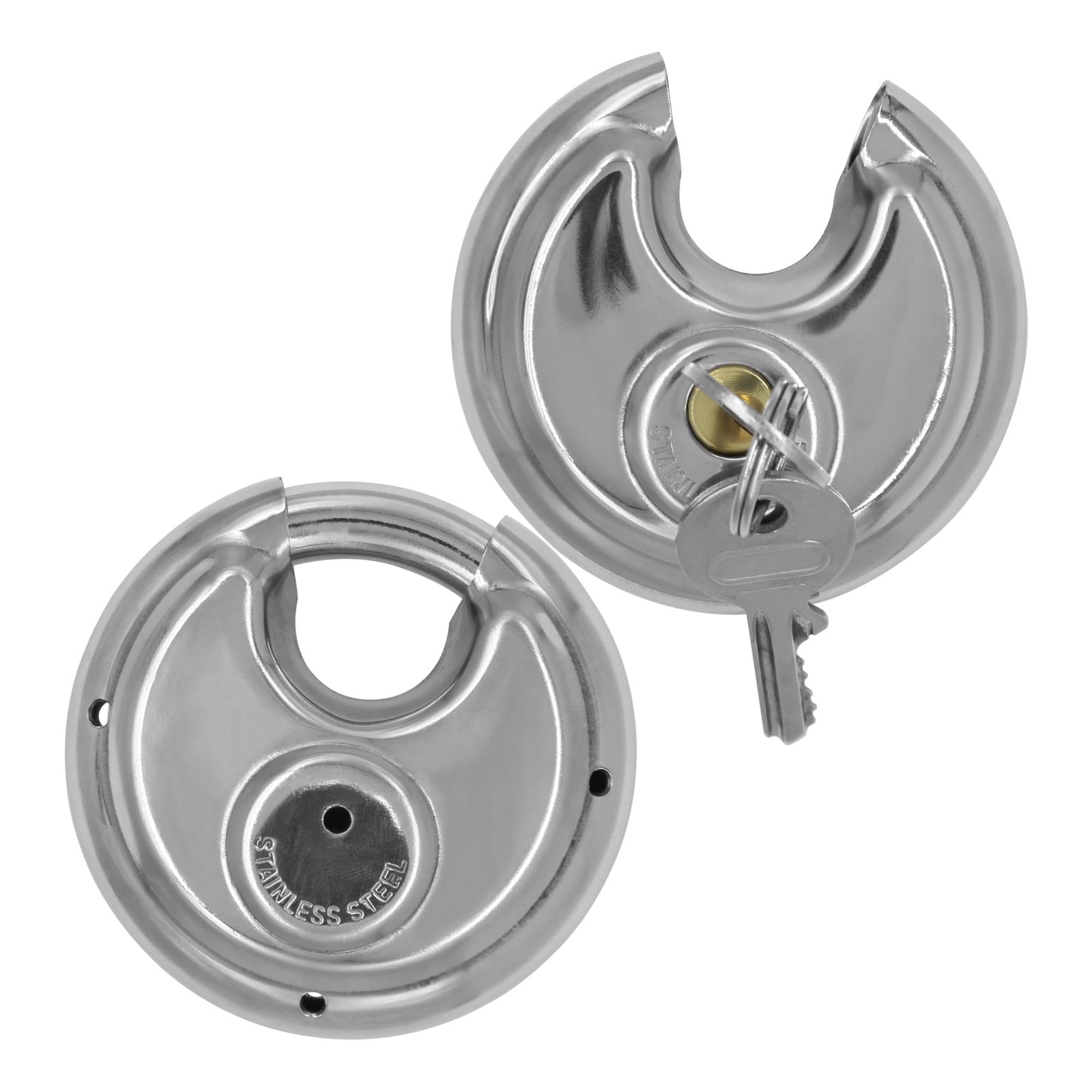 Disc Locks, Heavy Duty Padlock,Steel Lock with Key Keyed Padlock Disc Storage…