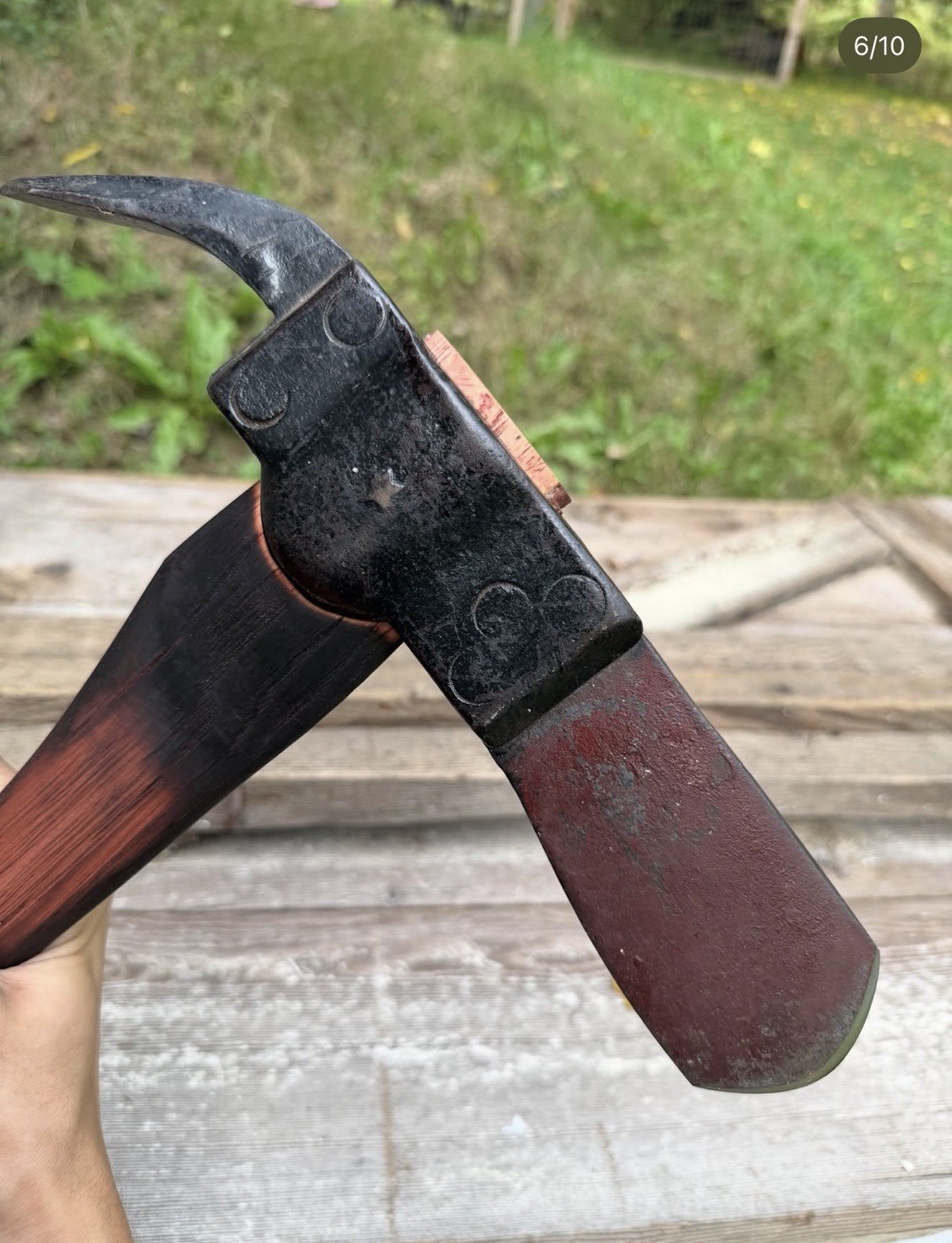 Gifford Wood Co. Vintage Restored Ice Axe with Leather Sheath and Hickory Handle
