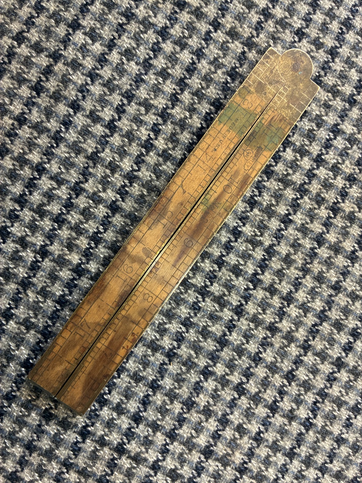 Vintage Stanley Sweet Heart No 62 Boxwood Brass 24 Inch Folding Carpenter Ruler