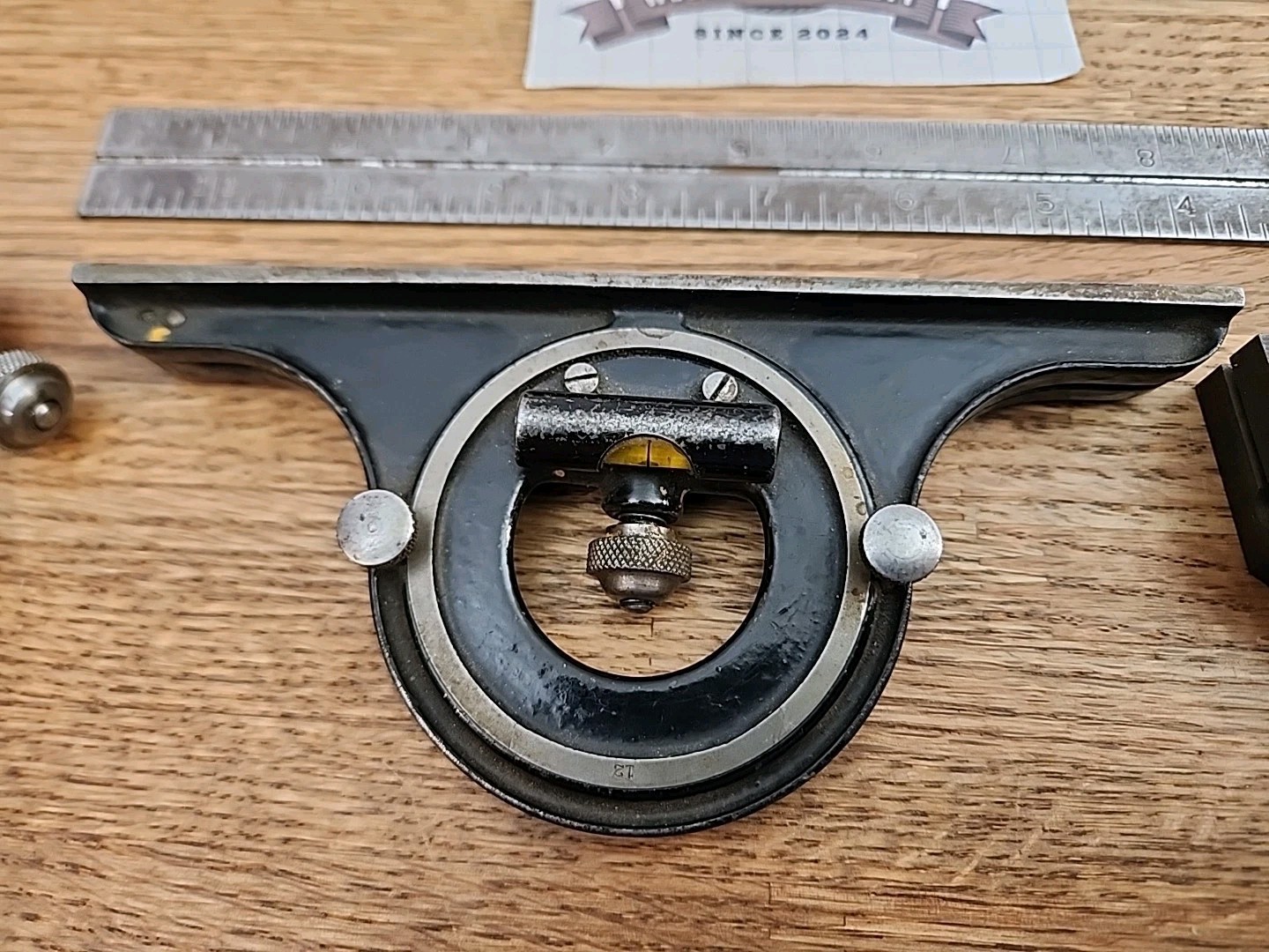 Brown & Sharpe, Stanley Combination Square Head, Center, Protractor, 12″ Rule