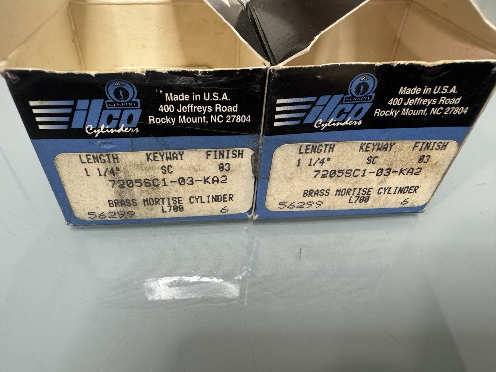 ILCO Brass Mortise Cylinder Lot Of 2 Lock And Keys Brass 7205sc1-03-KA2 USA