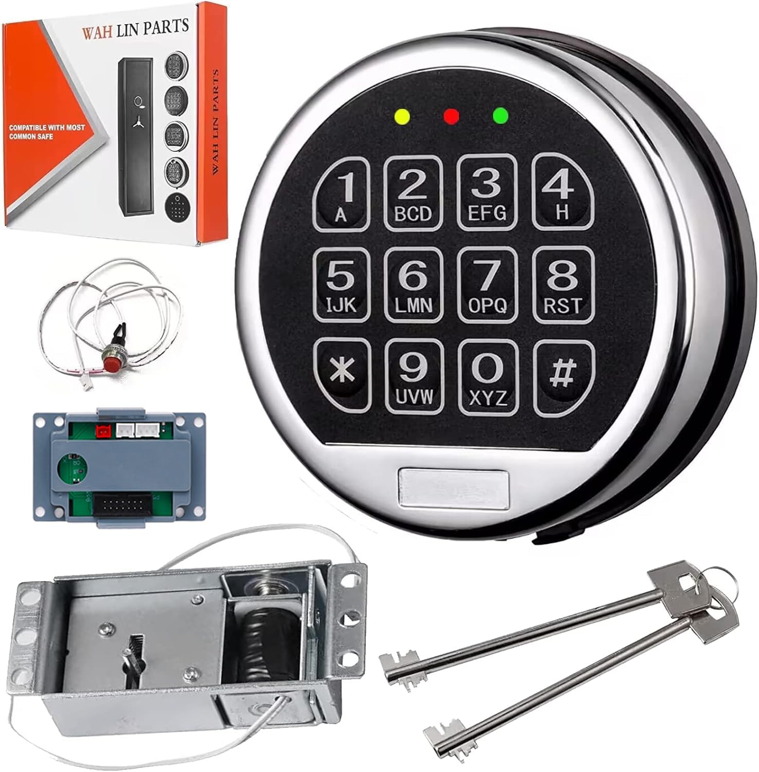 Gun Electronic Safe Lock Replacement with Solenoid 9.2 x 8.2 x 1.7, Silver-2