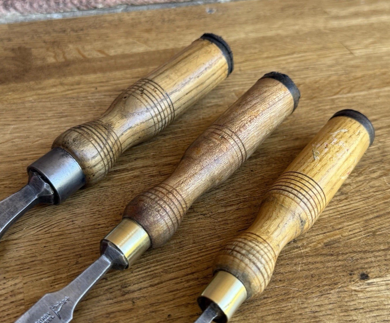 3 Vintage GTL & Robt Sorby Graduated Firmer Wood Chisels Woodworking Old Tool