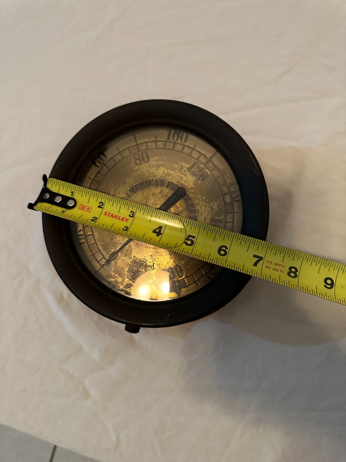 Large Antique Crosby Steam Gage & Valve Co. 200 PSI Patented Aug 28, 1906