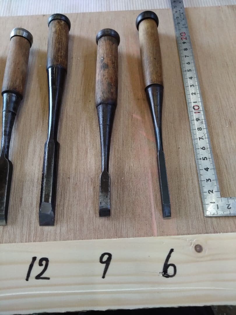 Restored Japanese Chisel Set 6pc Oiire Nomi Sharp Black Oxide Finished 6-21mm