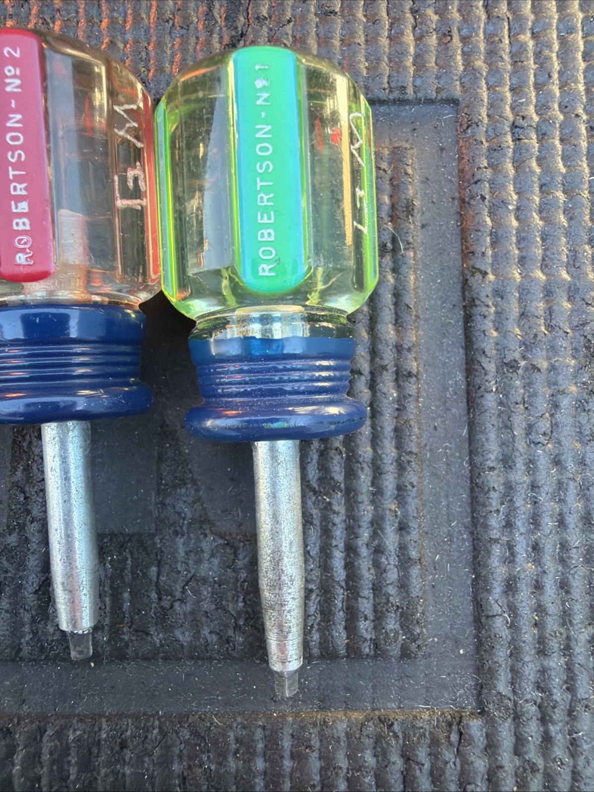 Rare 3pc Sears Canada Stubby Robertson Screwdriver Set *etched* Rare #3