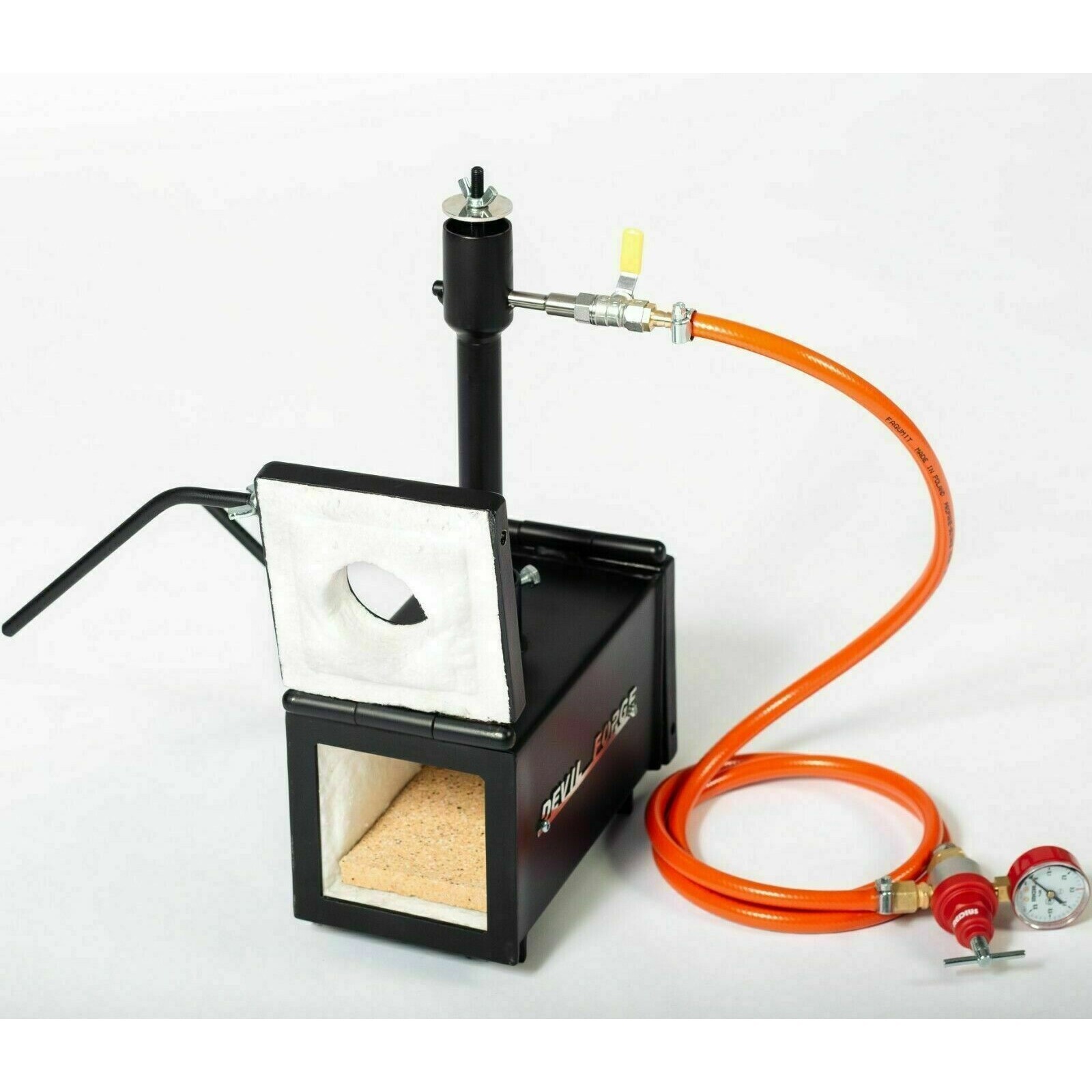 DEVIL-FORGE DFPROF1+2D Gas Propane Forge Farrier Kiln Furnace Burner +Tongs USA