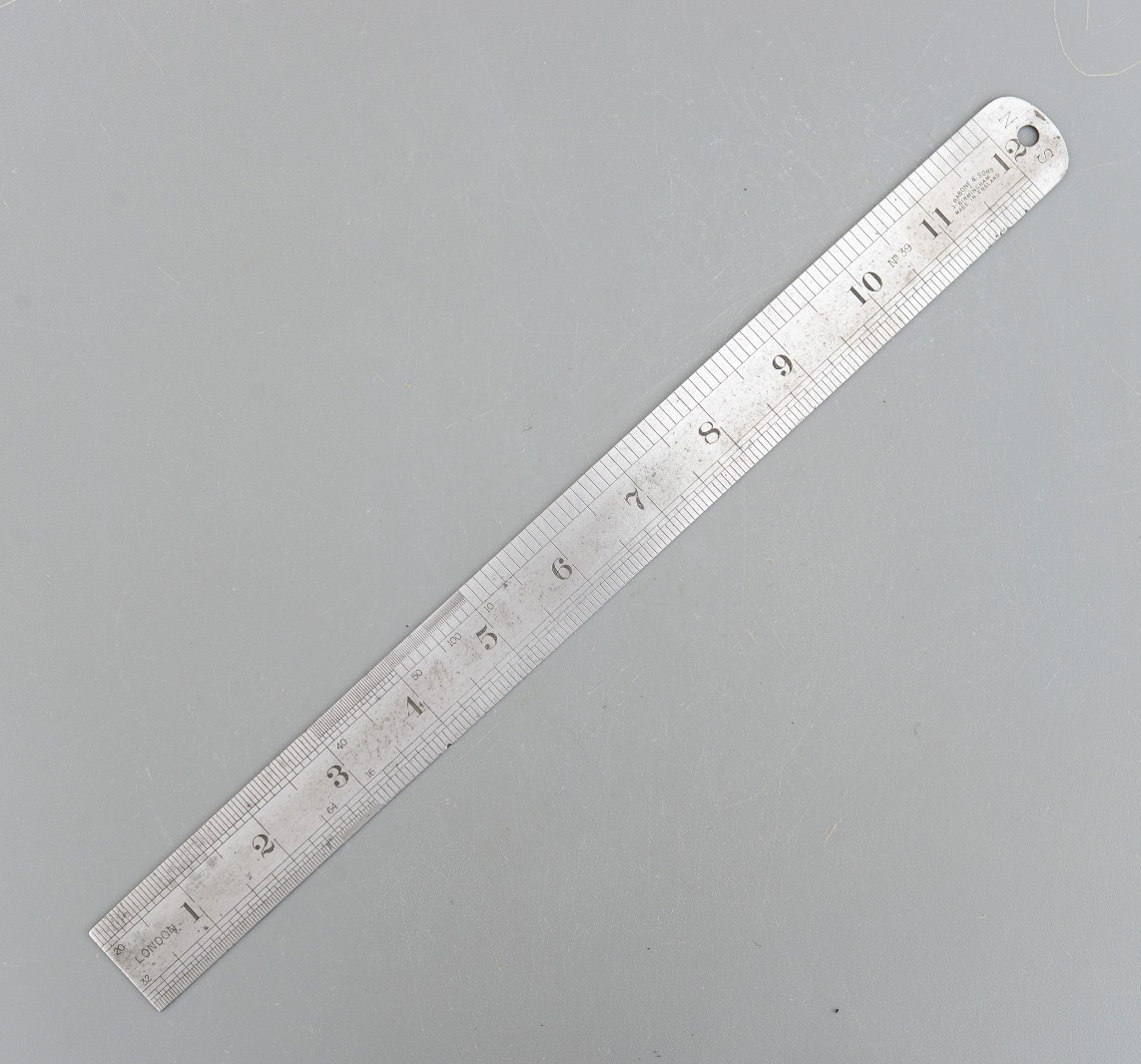 Vintage No 39 J.Rabone & Sons Birmingham 12” 300mm Steel Rule Made in England