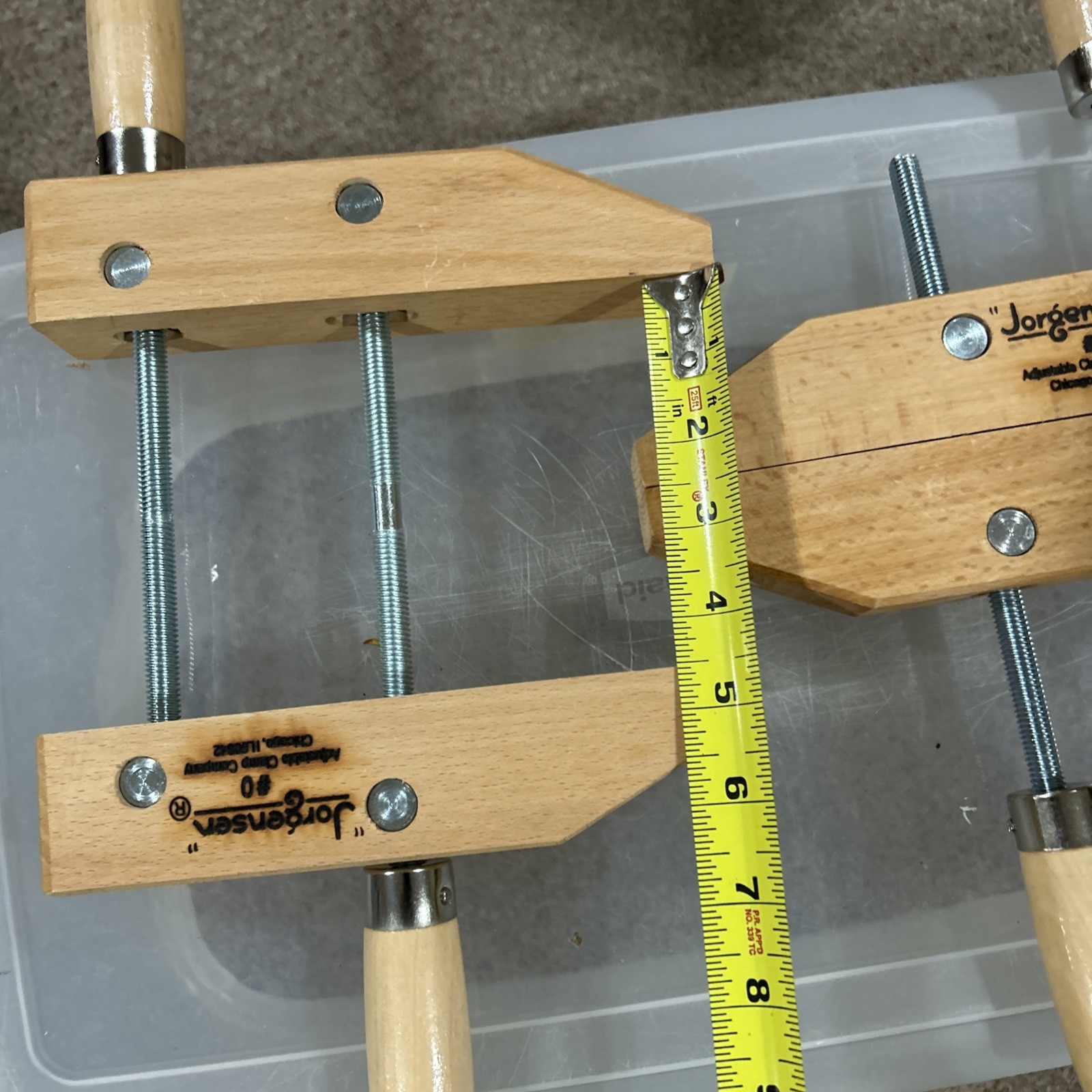 New Unused- Wooden Hand Screw Clamp 8″ Jorgensen – Adjustable Clamp Co Set Of 2